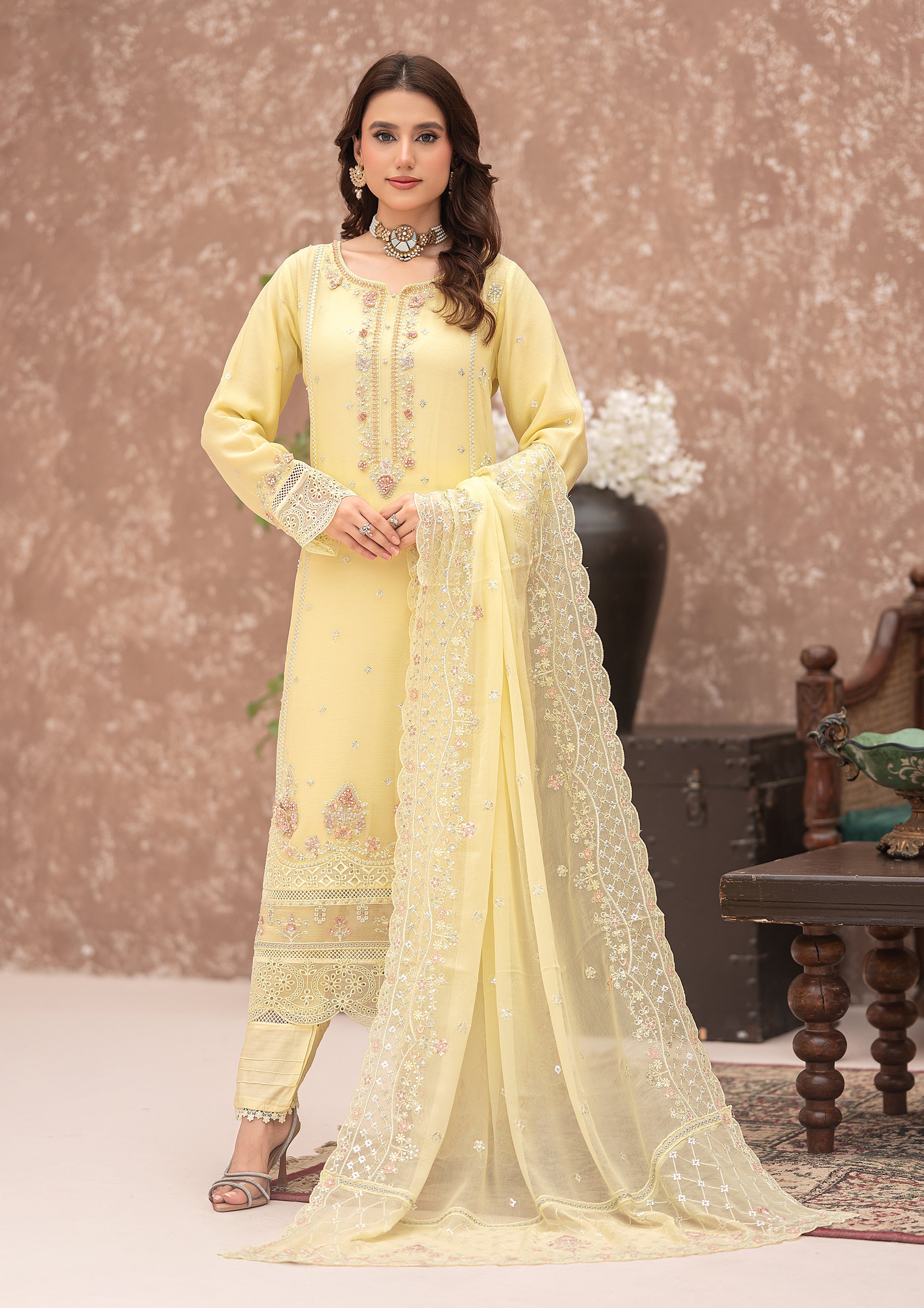 Selin BN-1050 - 3 Piece Stitched Fancy Heavy Embroidered - Bint-e-Noor
