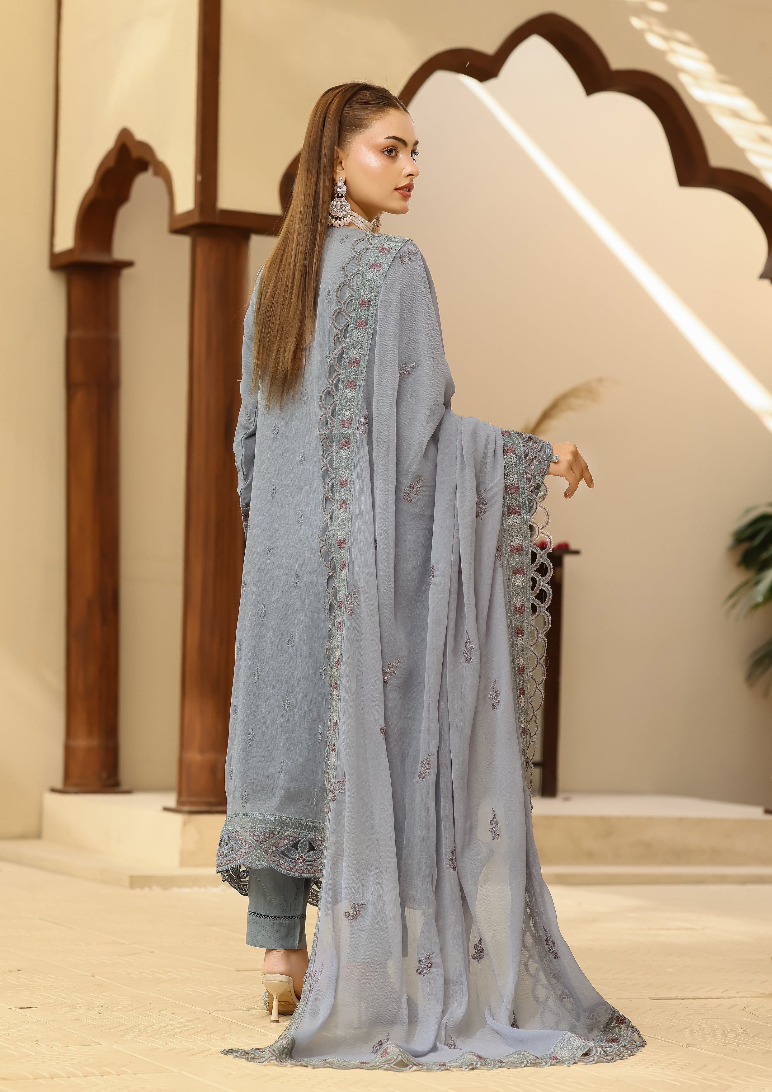 Usha BN-1023 - 3 Piece Stitched Fancy Heavy Embroidered - Bint-e-Noor