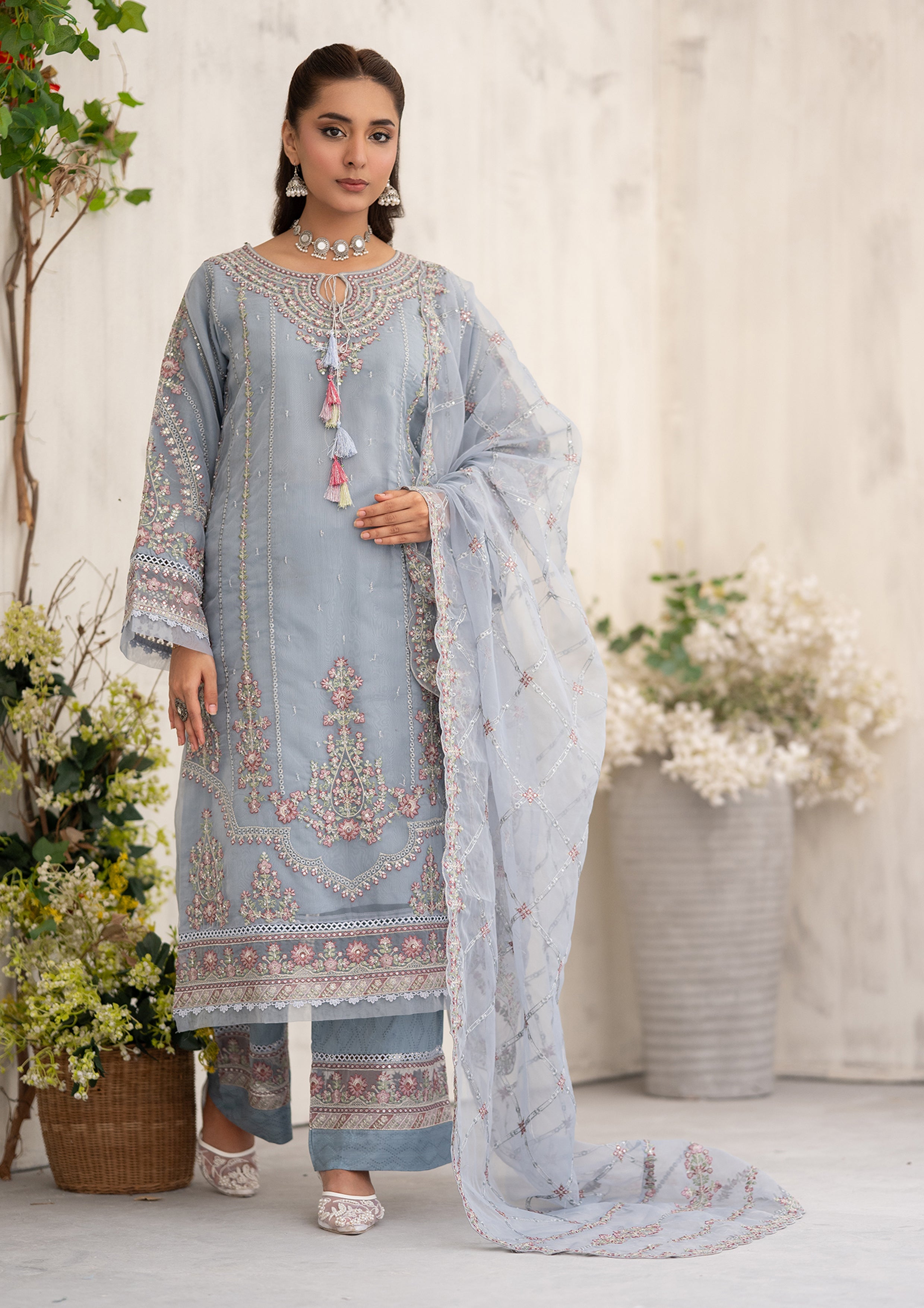 Farhin BN-1088 - 3 Piece Stitched Fancy Heavy Embroidered - Bint-e-Noor