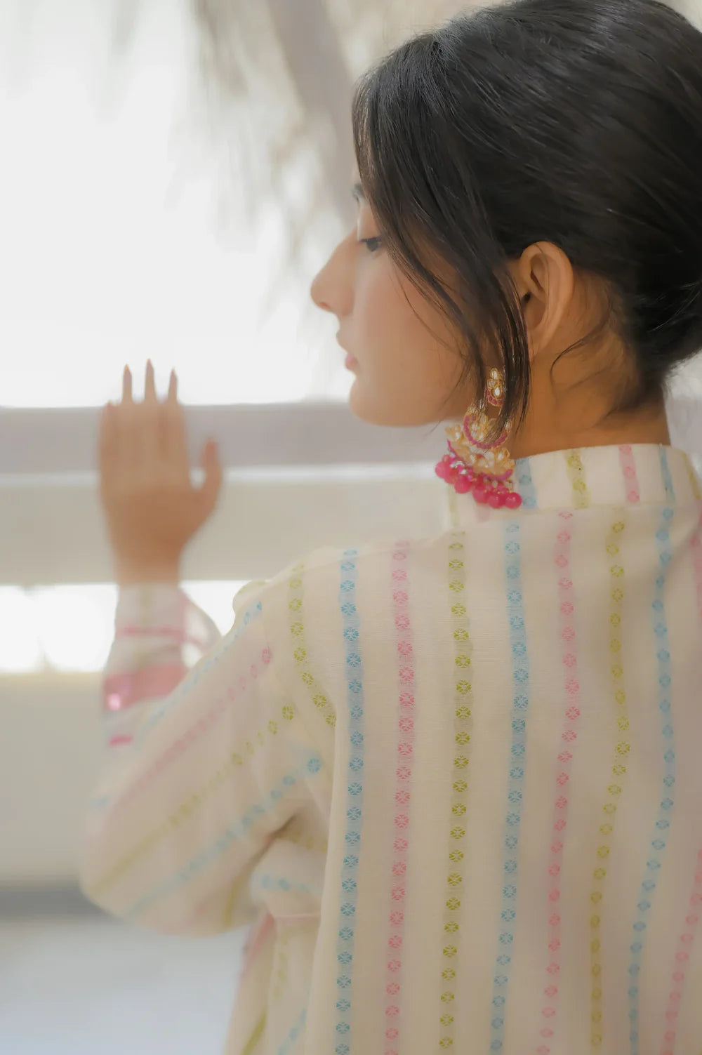 Blush Radiance Striped Kurta 2 Piece Suit - Shadeforteen