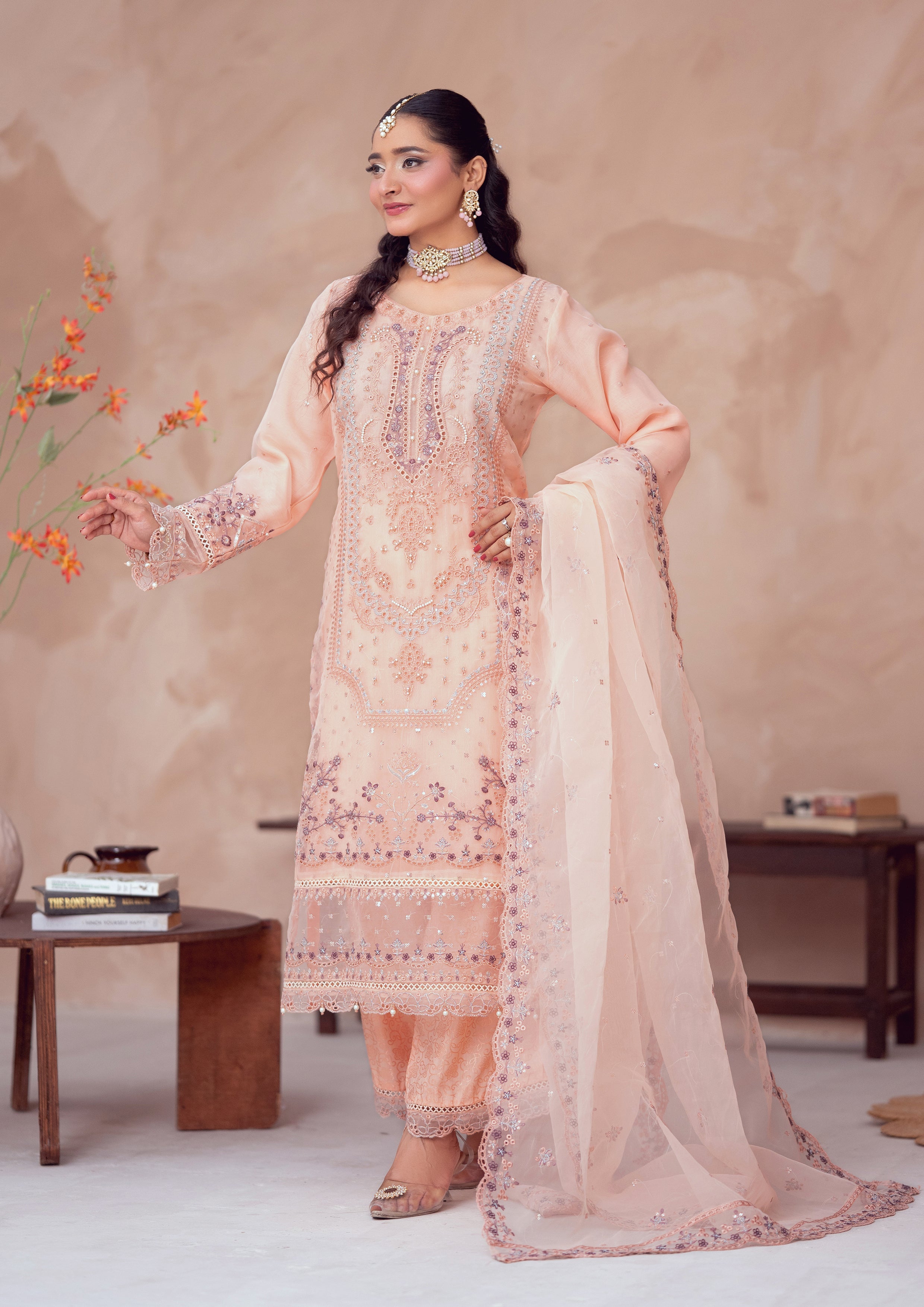 Rafiya BN-1098 - 3 Piece Stitched Fancy Heavy Embroidered - Bint-e-Noor