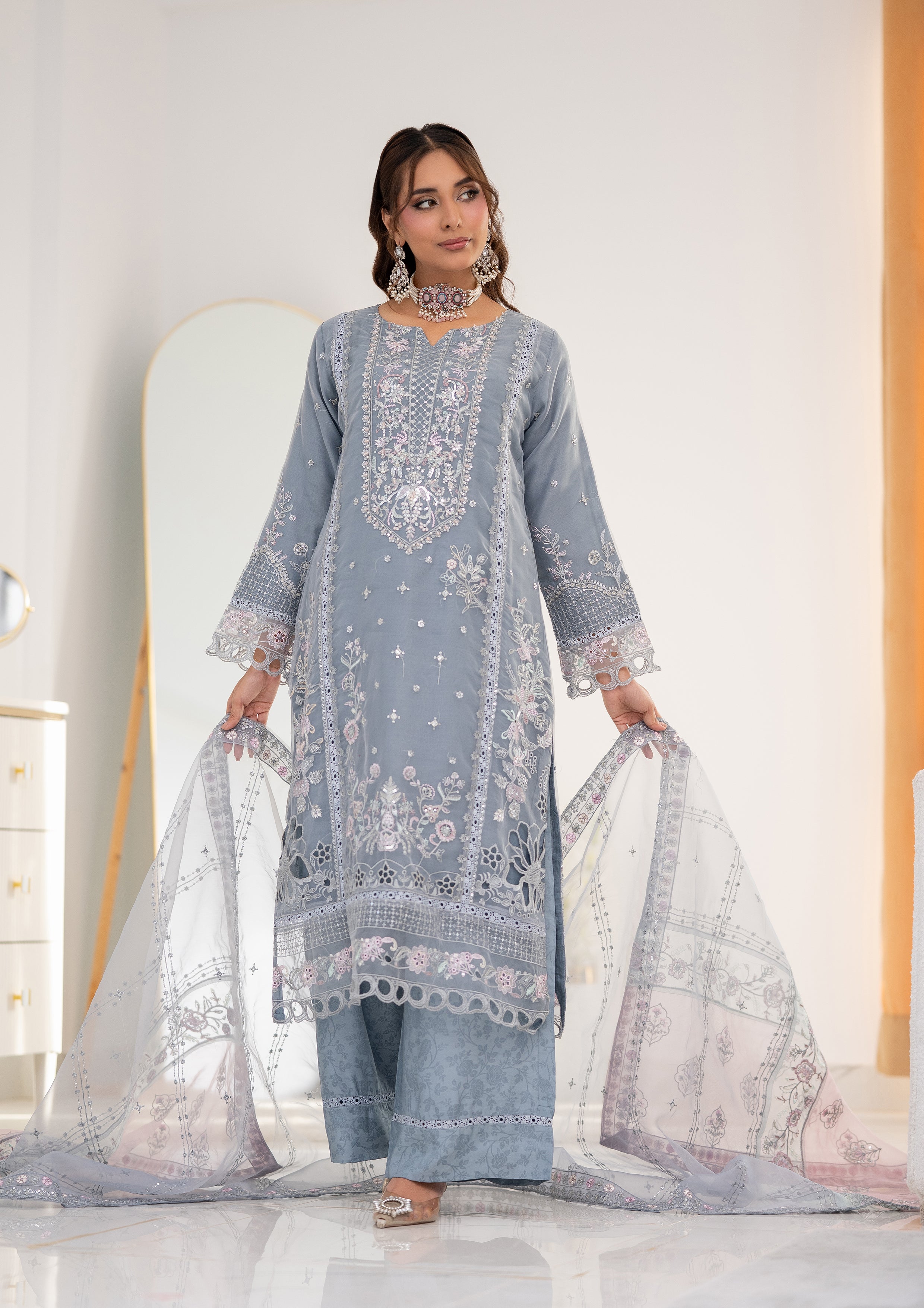 Aishal BN-1130 - 3 Piece Stitched Fancy Heavy Embroidered - Bint-e-Noor