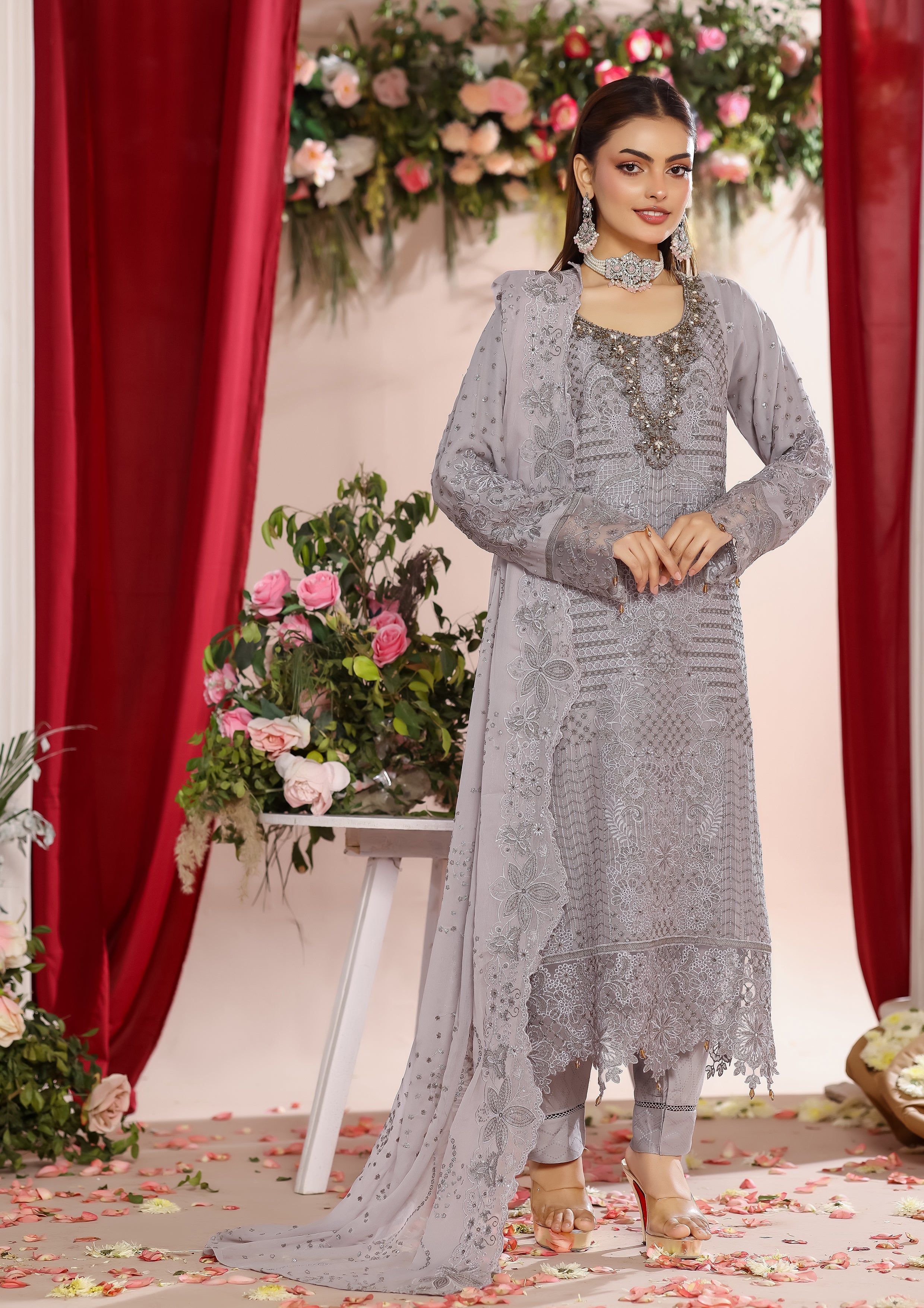 Mizna BN-1031 - 3 Piece Stitched Fancy Heavy Embroidered - Bint-e-Noor