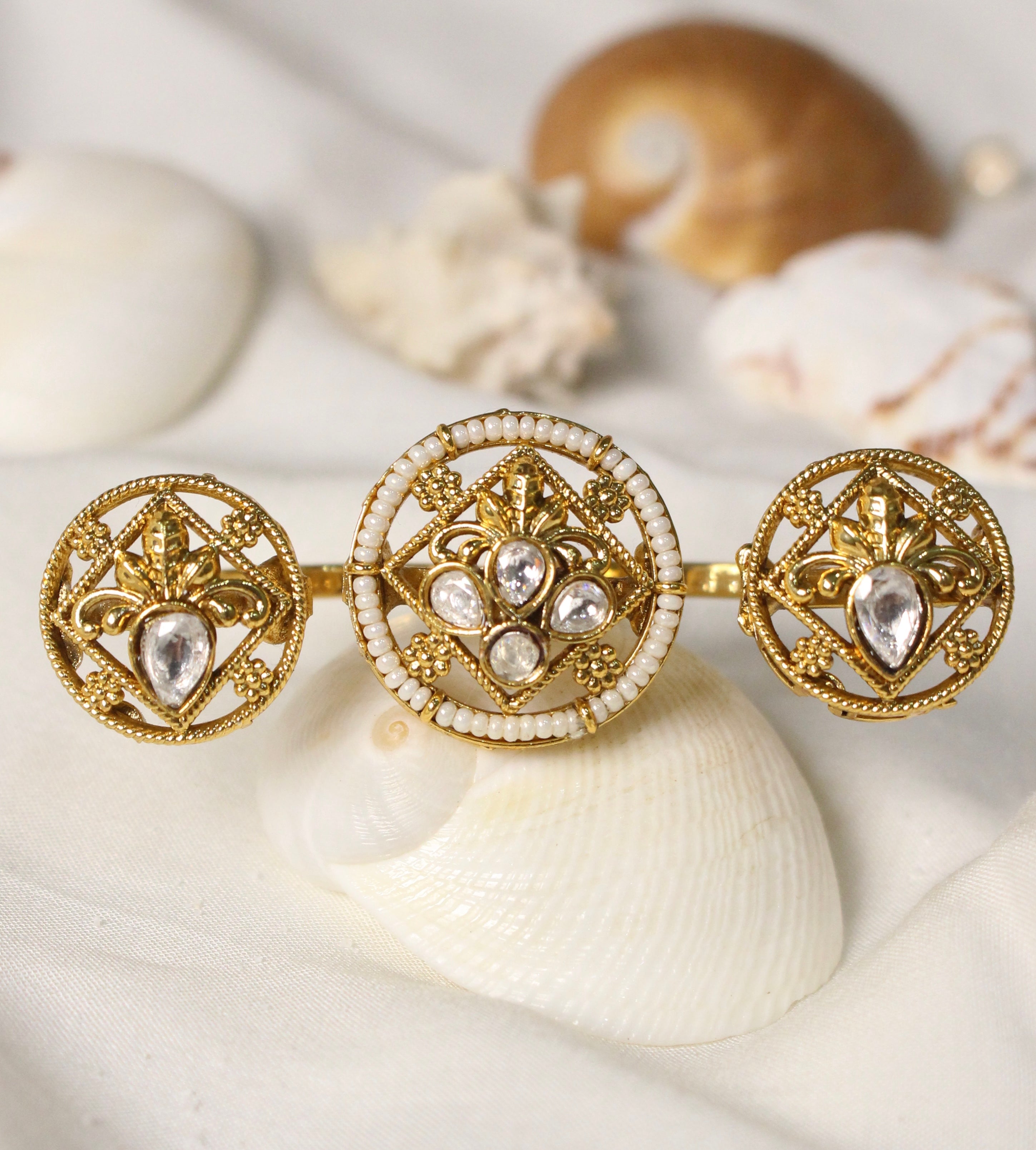 Rajwadi Drop Ring - Aloro Jewels