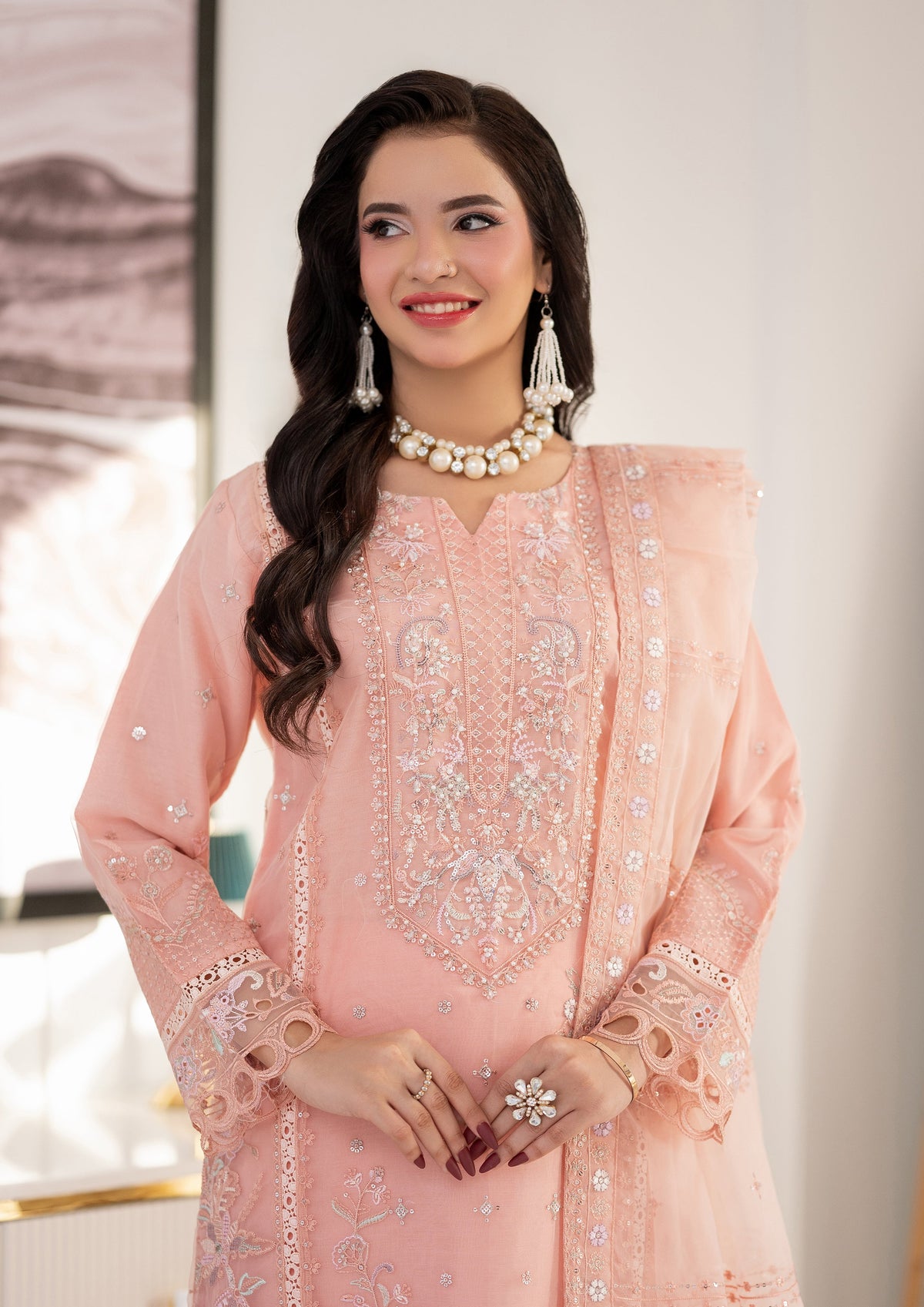 Aishal BN-1129 - 3 Piece Stitched Fancy Heavy Embroidered - Bint-e-Noor