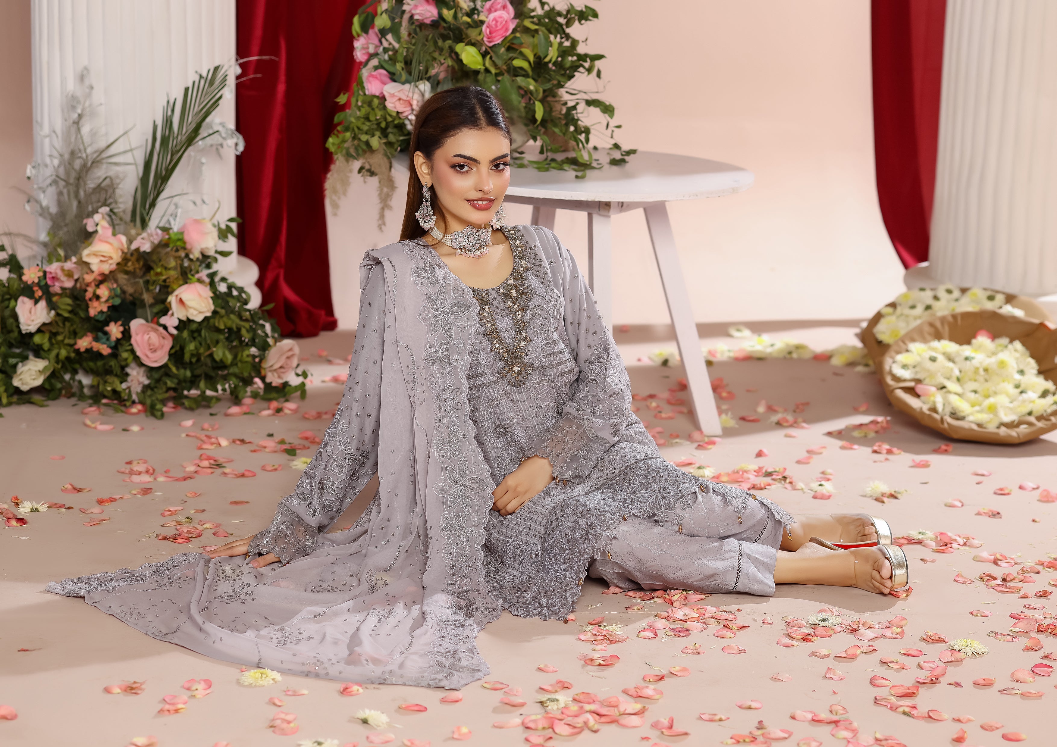 Mizna BN-1031 - 3 Piece Stitched Fancy Heavy Embroidered - Bint-e-Noor
