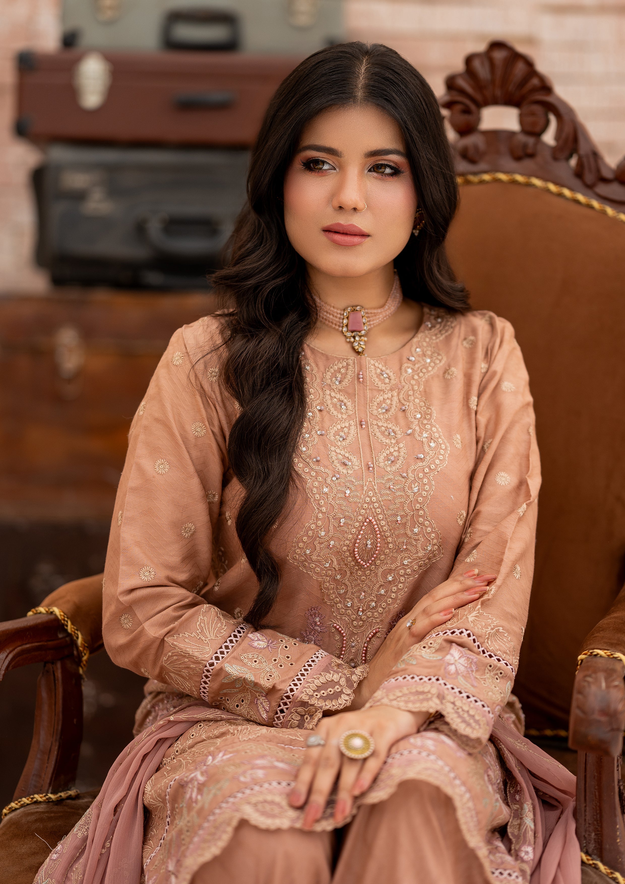 Sameeha BN-1109 - 3 Piece Stitched Fancy Heavy Embroidered - Bint-e-Noor