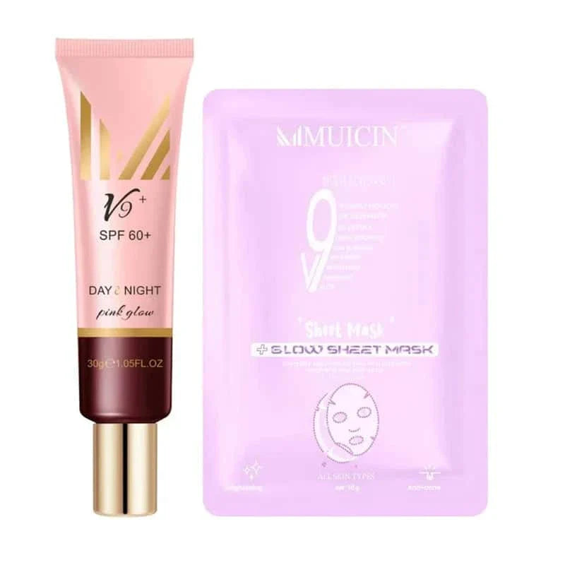 V9 Pink Glow Day & Night Cc Primer Cream - Muicin