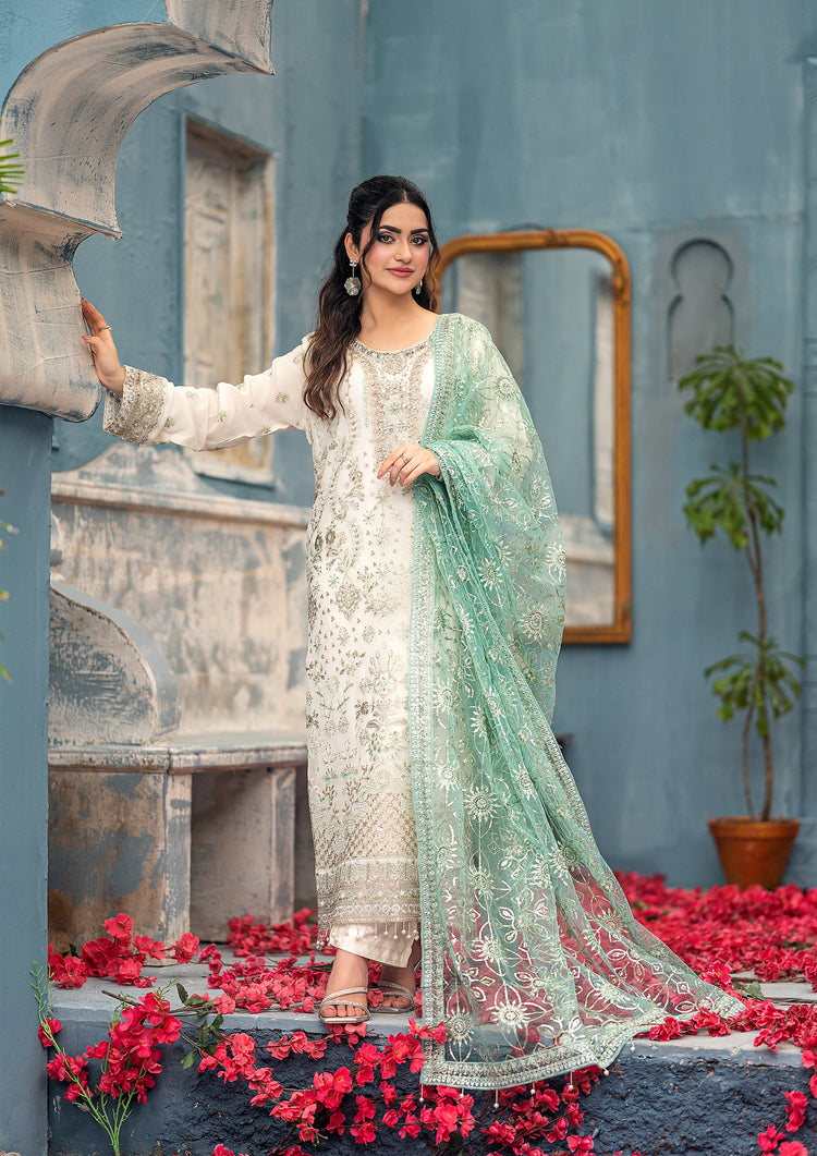 La-Amalia BN-1062 - 3 Piece Semi-Stitched Fancy Heavy Embroidered - Bint-e-Noor