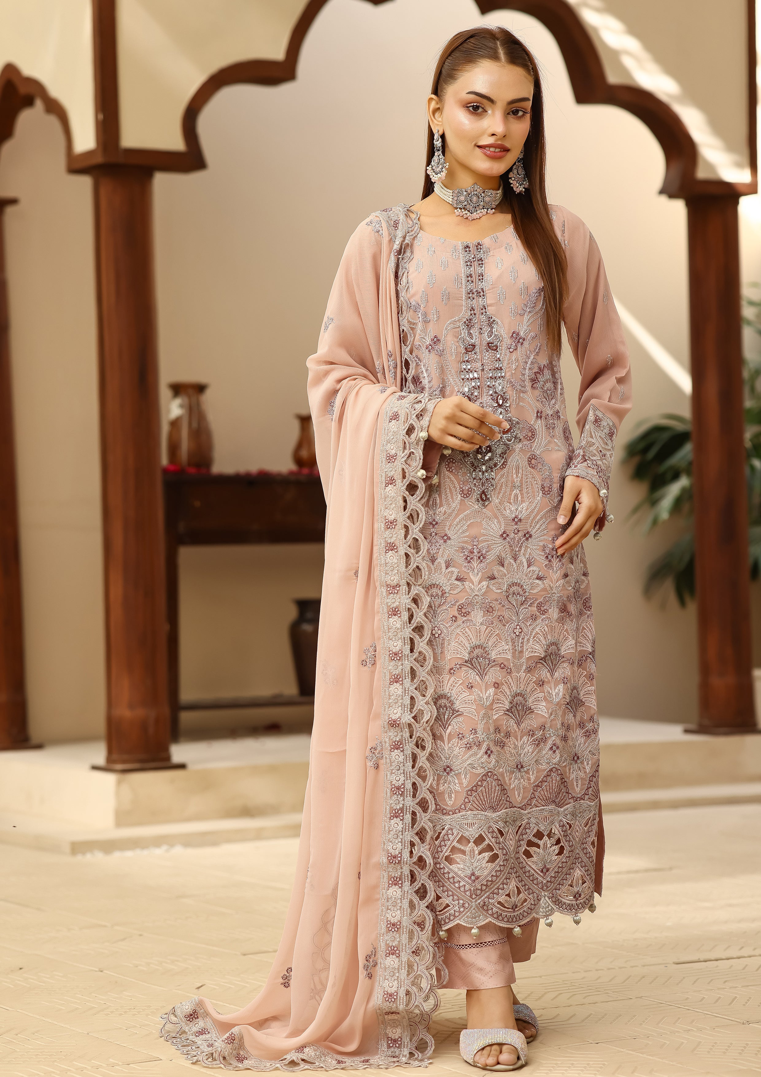 Usha BN-1024 - 3 Piece Stitched Fancy Heavy Embroidered - Bint-e-Noor