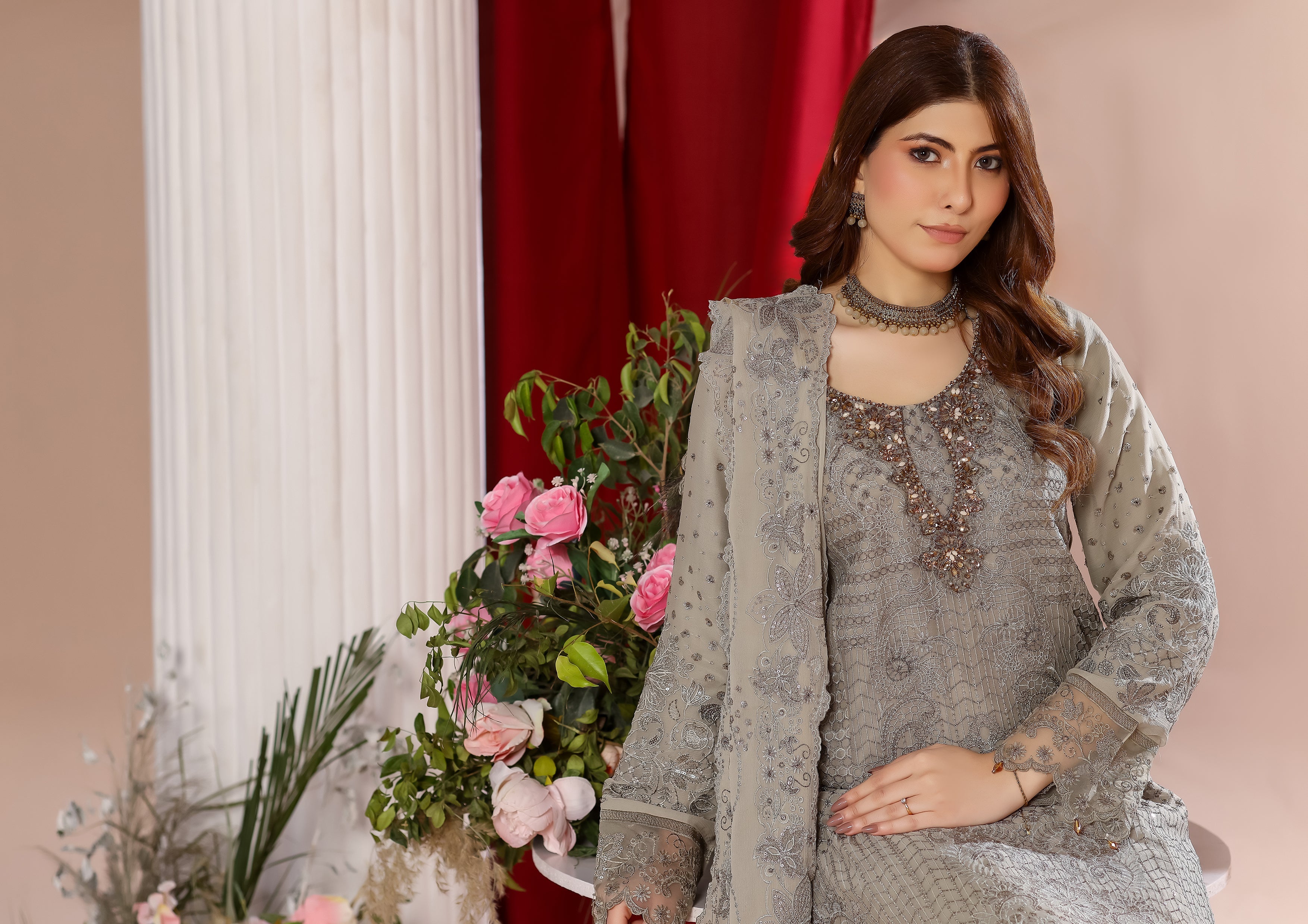 Mizna BN-1030 - 3 Piece Stitched Fancy Heavy Embroidered - Bint-e-Noor