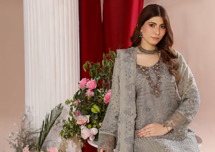 Mizna BN-1030 - 3 Piece Stitched Fancy Heavy Embroidered - Bint-e-Noor