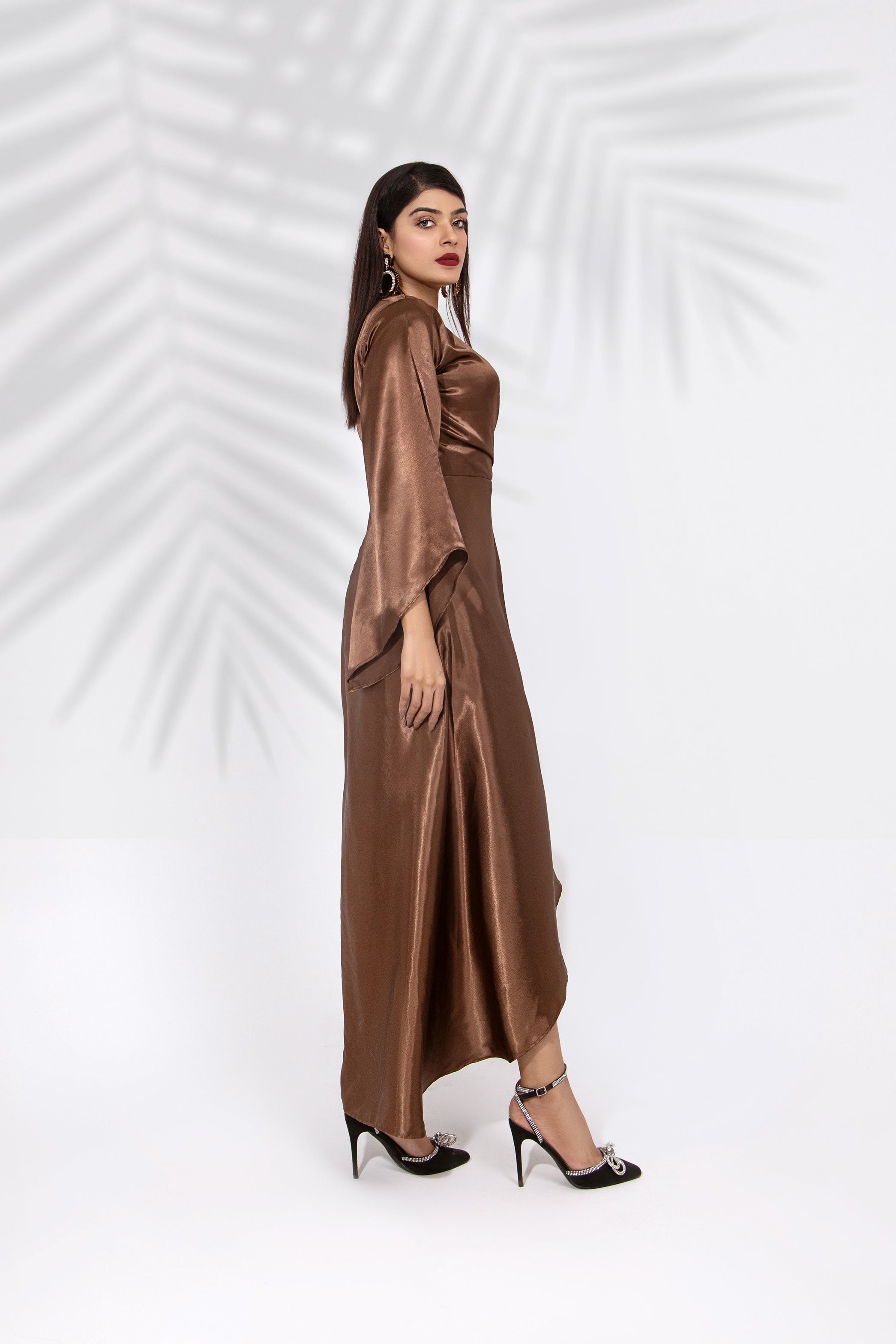 Spaghetti Straps Silk Dress - SYAH