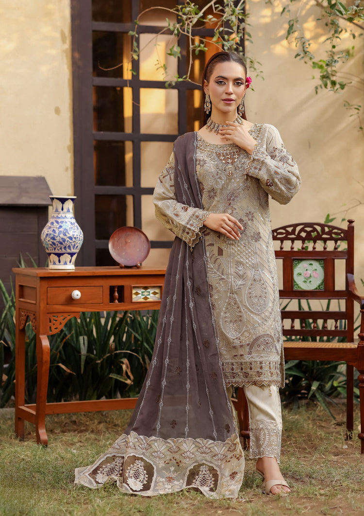 Elva BN-1019 - 3 Piece Stitched Fancy Heavy Embroidered - Bint-e-Noor