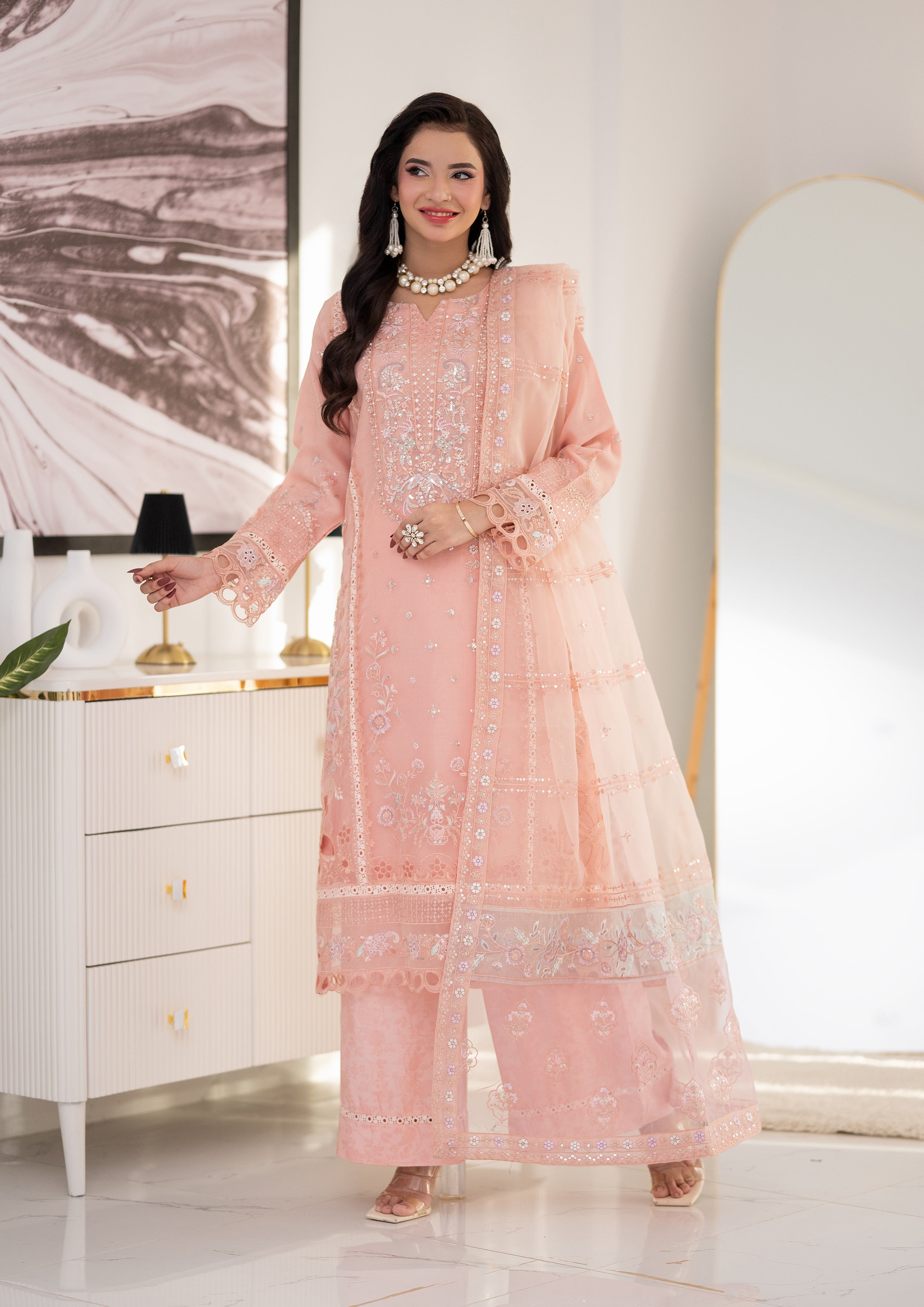 Aishal BN-1129 - 3 Piece Stitched Fancy Heavy Embroidered - Bint-e-Noor
