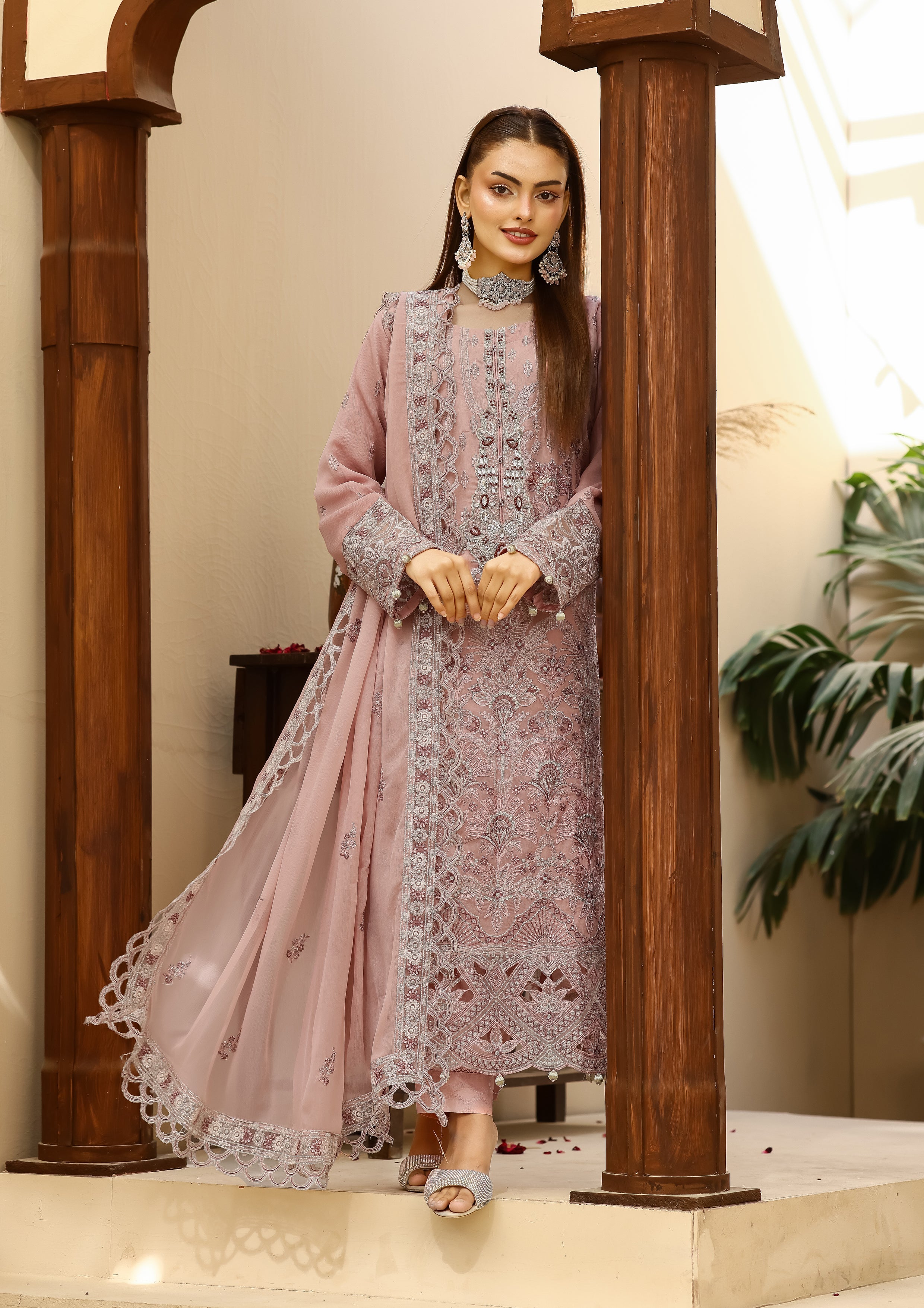 Usha BN-1025 - 3 Piece Stitched Fancy Heavy Embroidered - Bint-e-Noor
