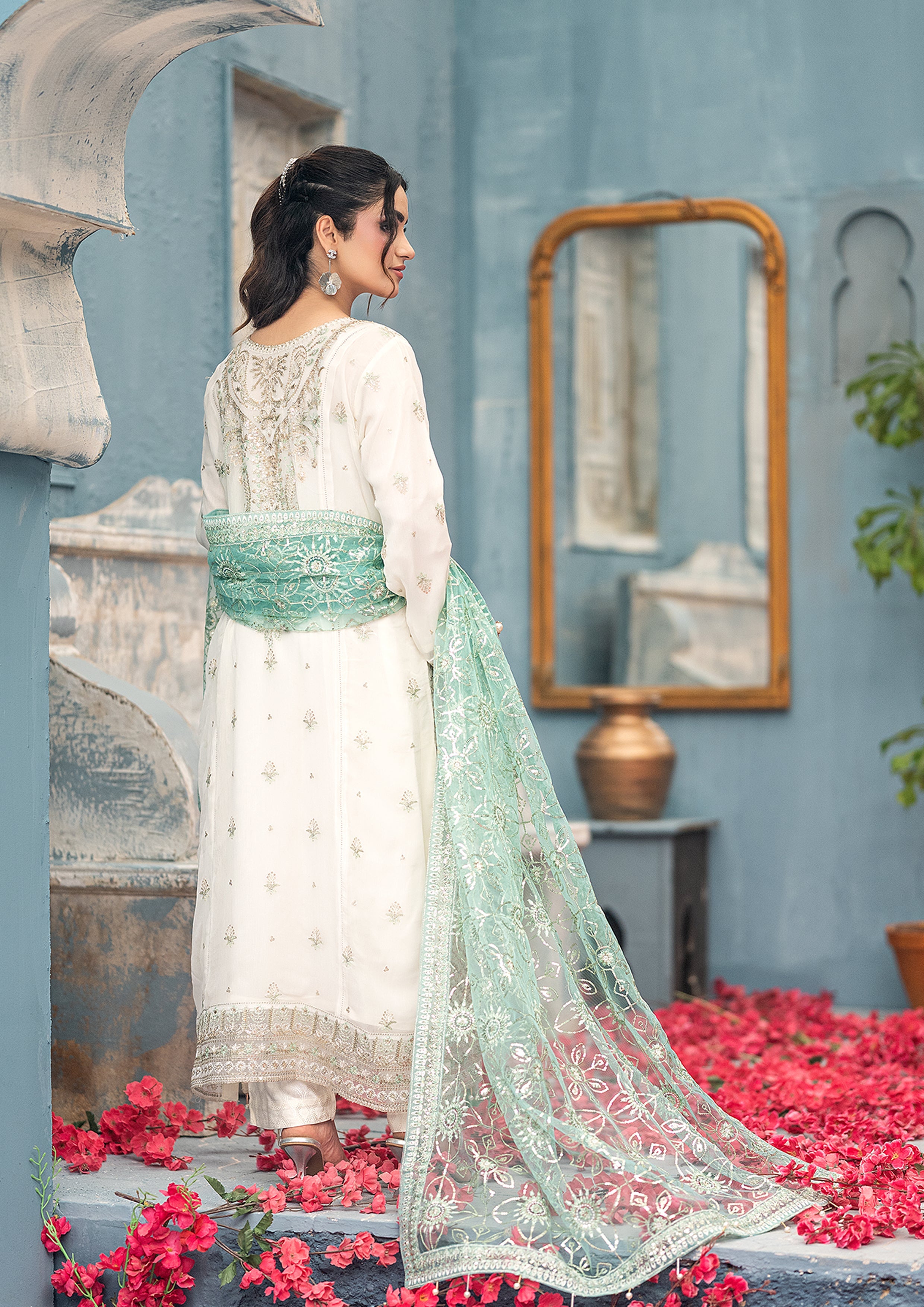 La-Amalia BN-1062 - 3 Piece Semi-Stitched Fancy Heavy Embroidered - Bint-e-Noor
