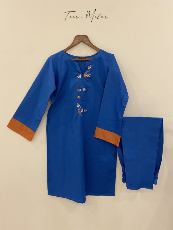 Blue 2pc "LAWN Embroidered” - Teen Meter