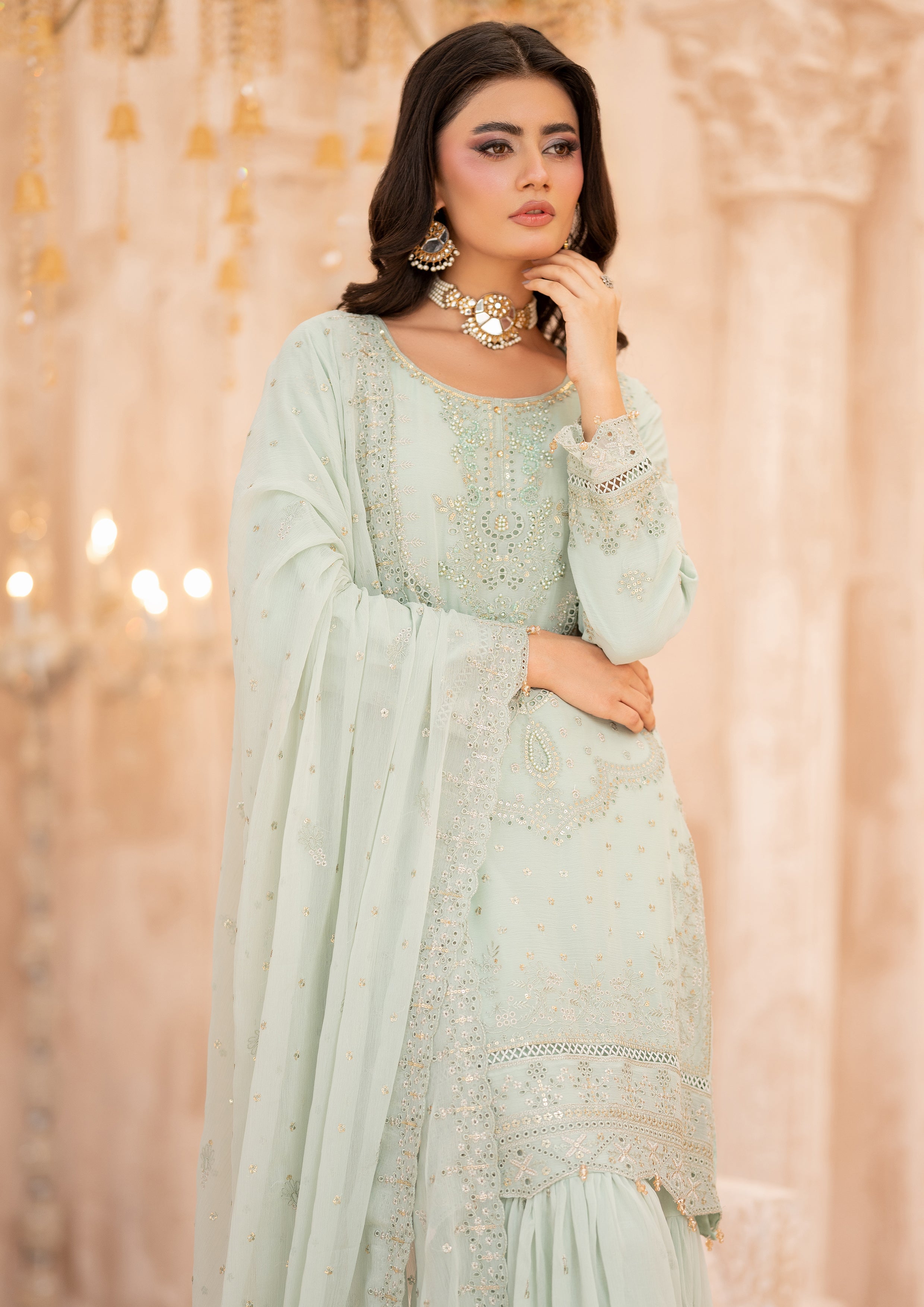Alvina BN-1176 - 3 Piece Stitched Fancy Heavy Embroidered - Bint-e-Noor