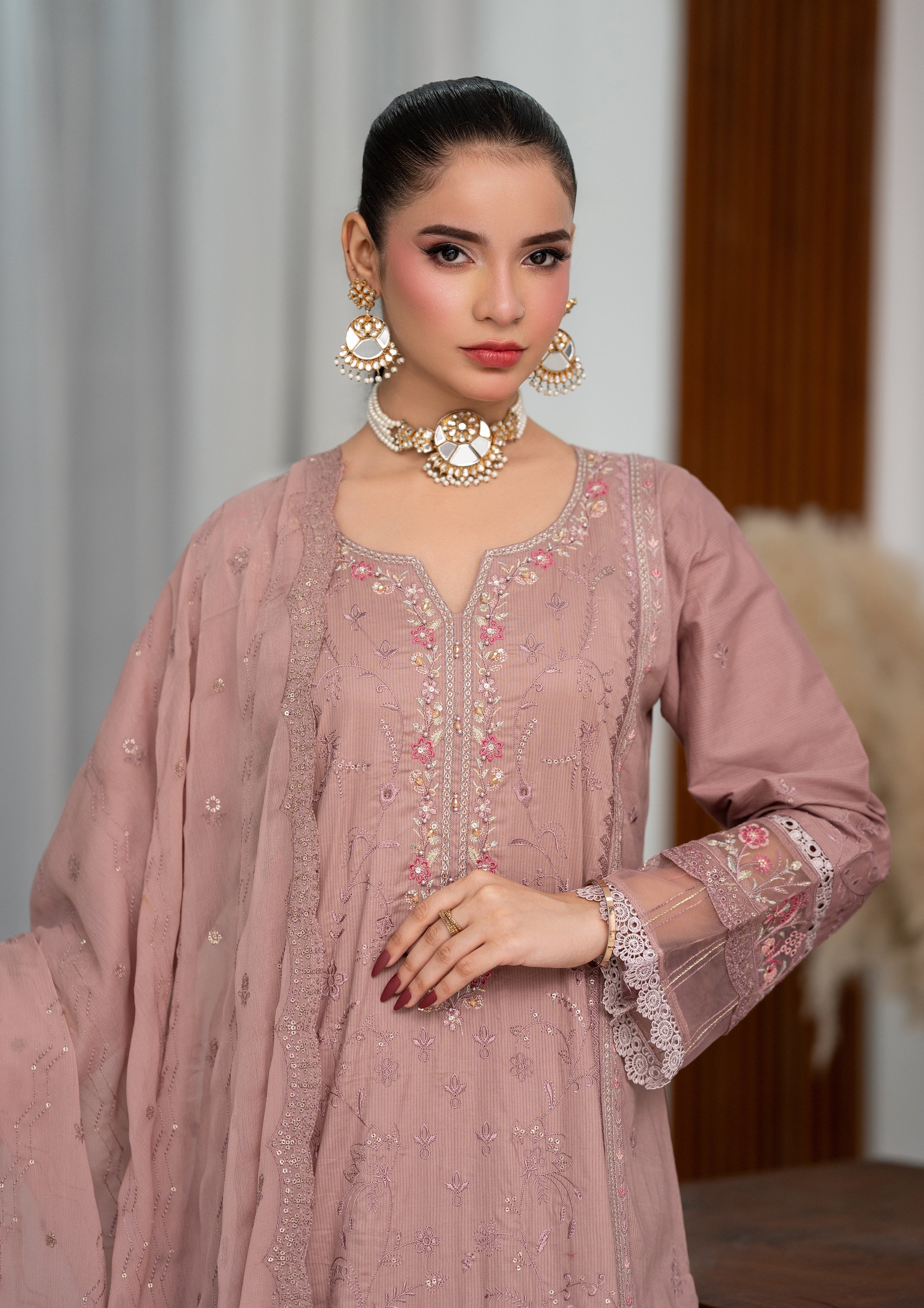 Anfa BN-1122 - 3 Piece Stitched Fancy Heavy Embroidered - Bint-e-Noor