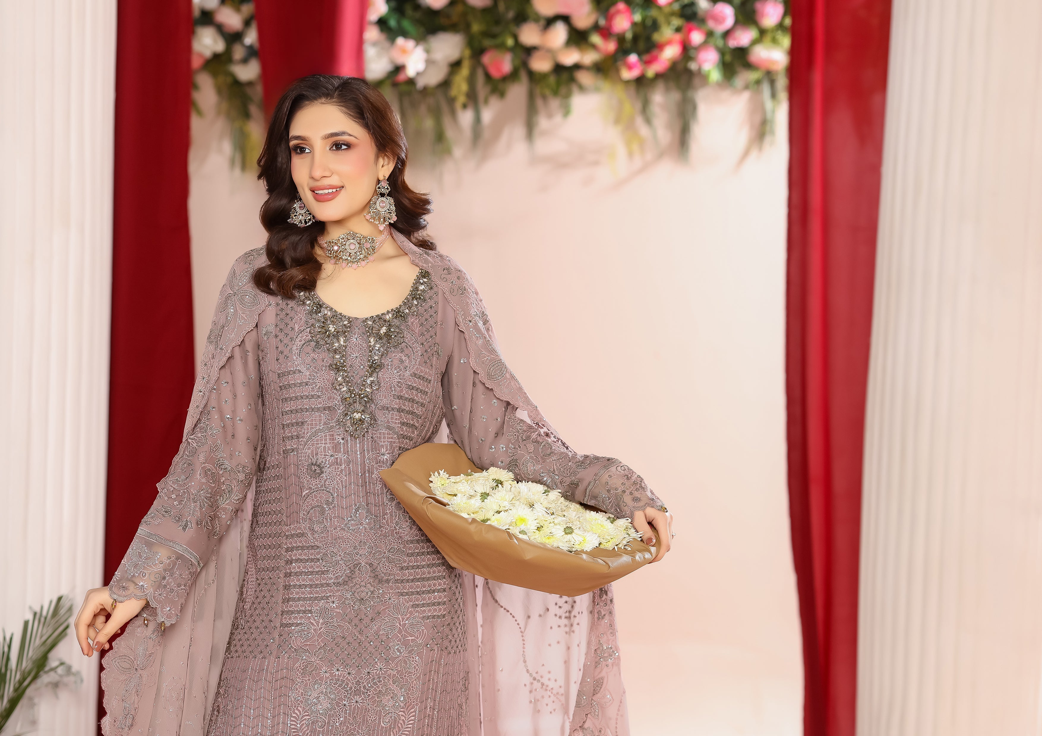 Mizna BN-1028 - 3 Piece Stitched Fancy Heavy Embroidered - Bint-e-Noor