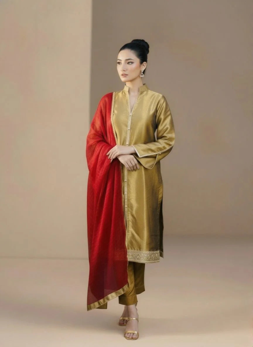 3 Piece Embroidered Suit