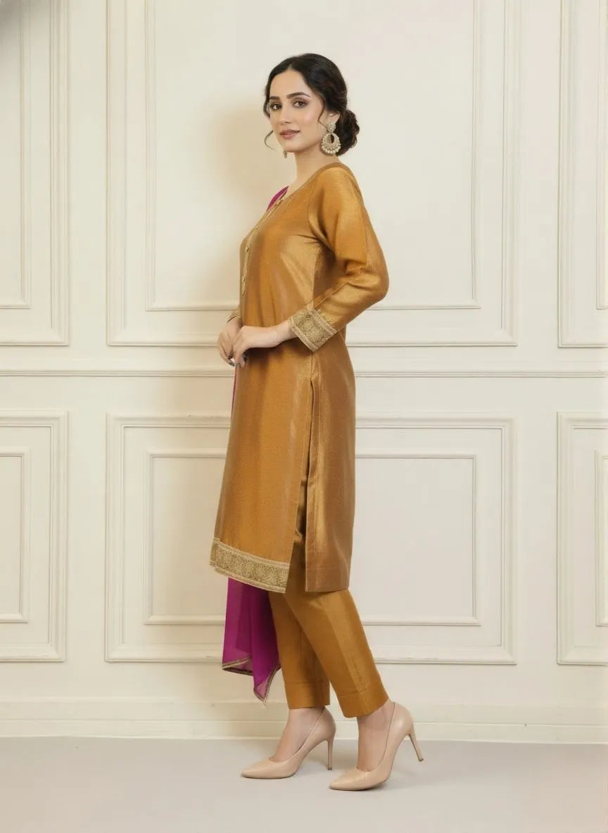 3 Piece Embroidered Suit