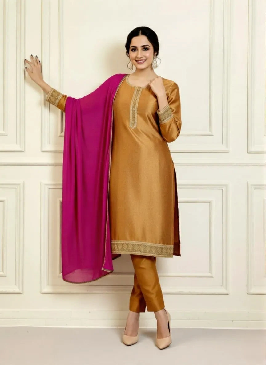 3 Piece Embroidered Suit
