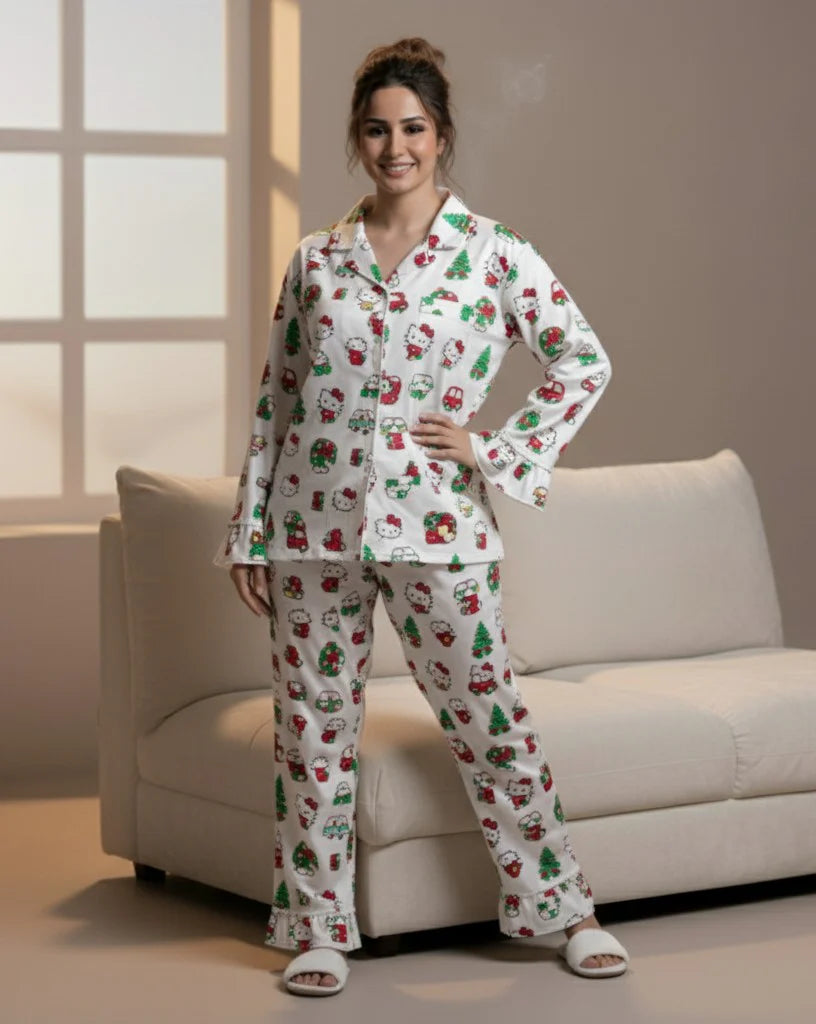 2 Piece PJ Suit- Cotton Comfy Flannel ( Shirt + Trouser)