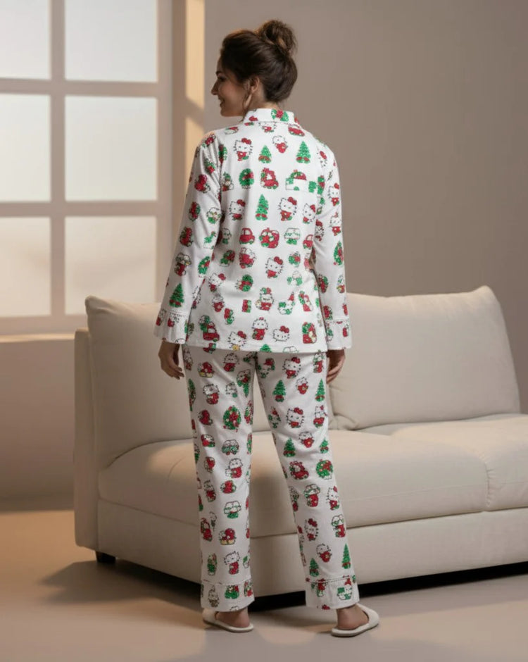 2 Piece Pj Suit- Cotton Comfy Flannel ( Shirt + Trouser) - Urban Cut