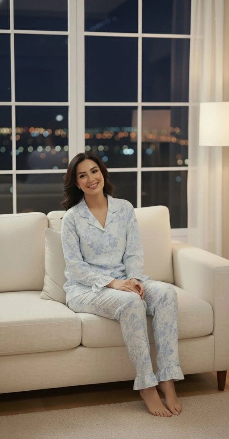 2 Piece PJ Suit- Cotton Comfy Flannel ( Shirt + Trouser)