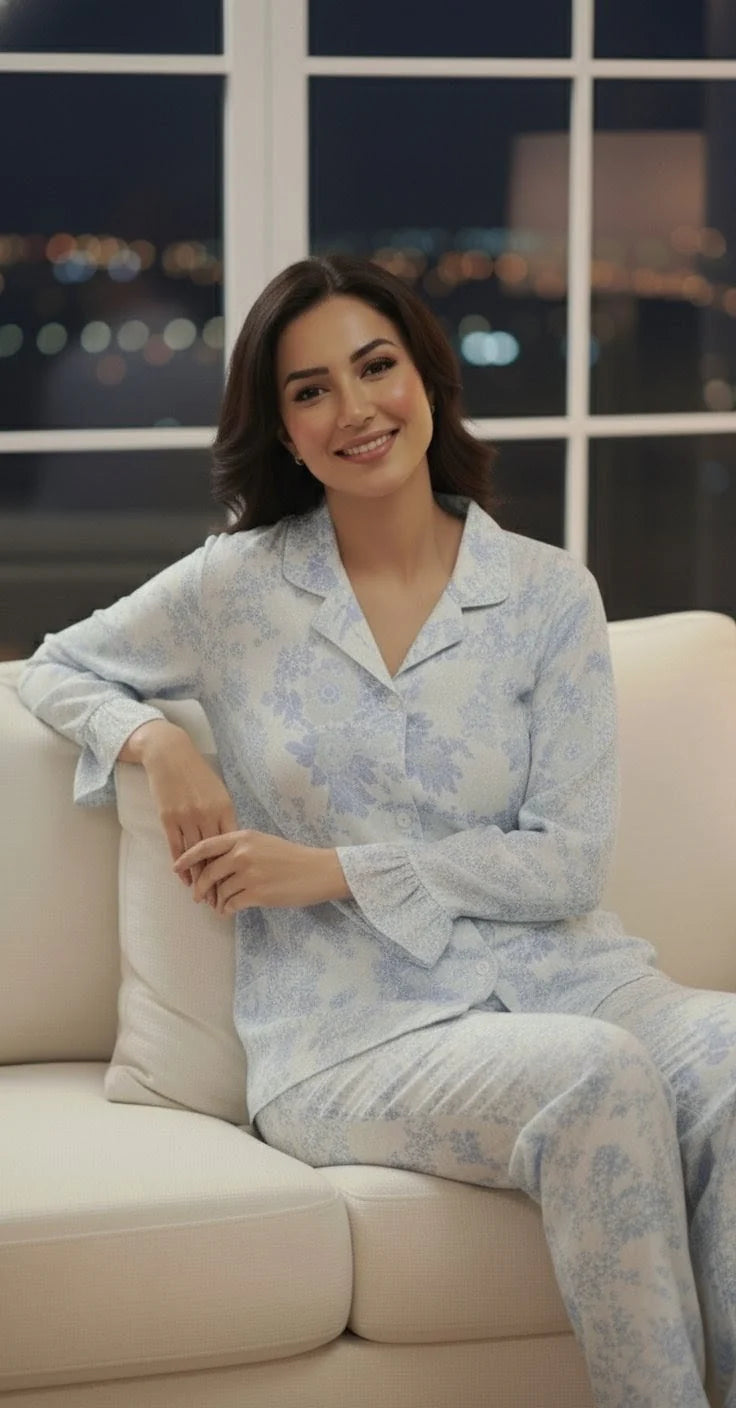 2 Piece PJ Suit- Cotton Comfy Flannel ( Shirt + Trouser)