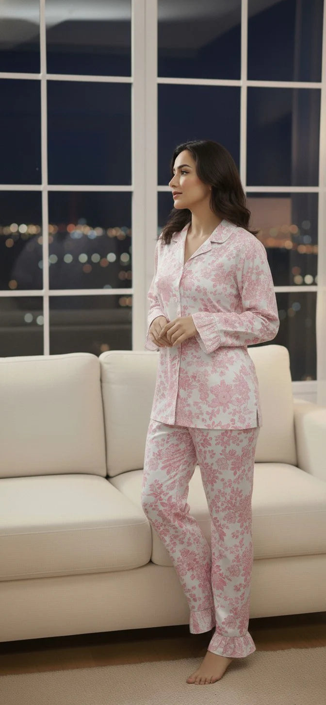 2 Piece PJ Suit- Cotton Comfy Flannel ( Shirt + Trouser)