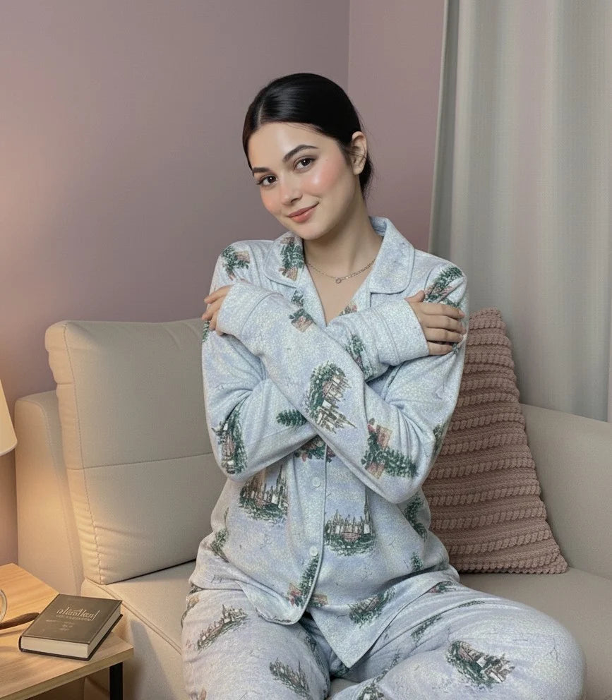 Women Pajama Suit – Castle & Nature Print