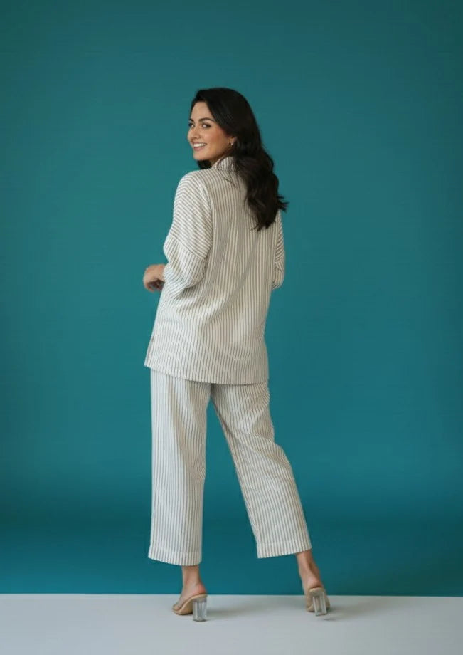 Women'S Striped Cotton Co-Ord Set | Casual 2-Piece Outfit - Urban Cut