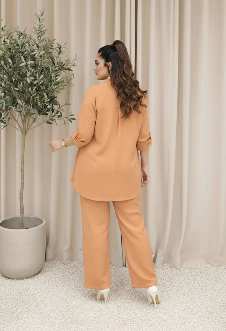 Solid Cotton Co-Ord Set - Garment Dyed