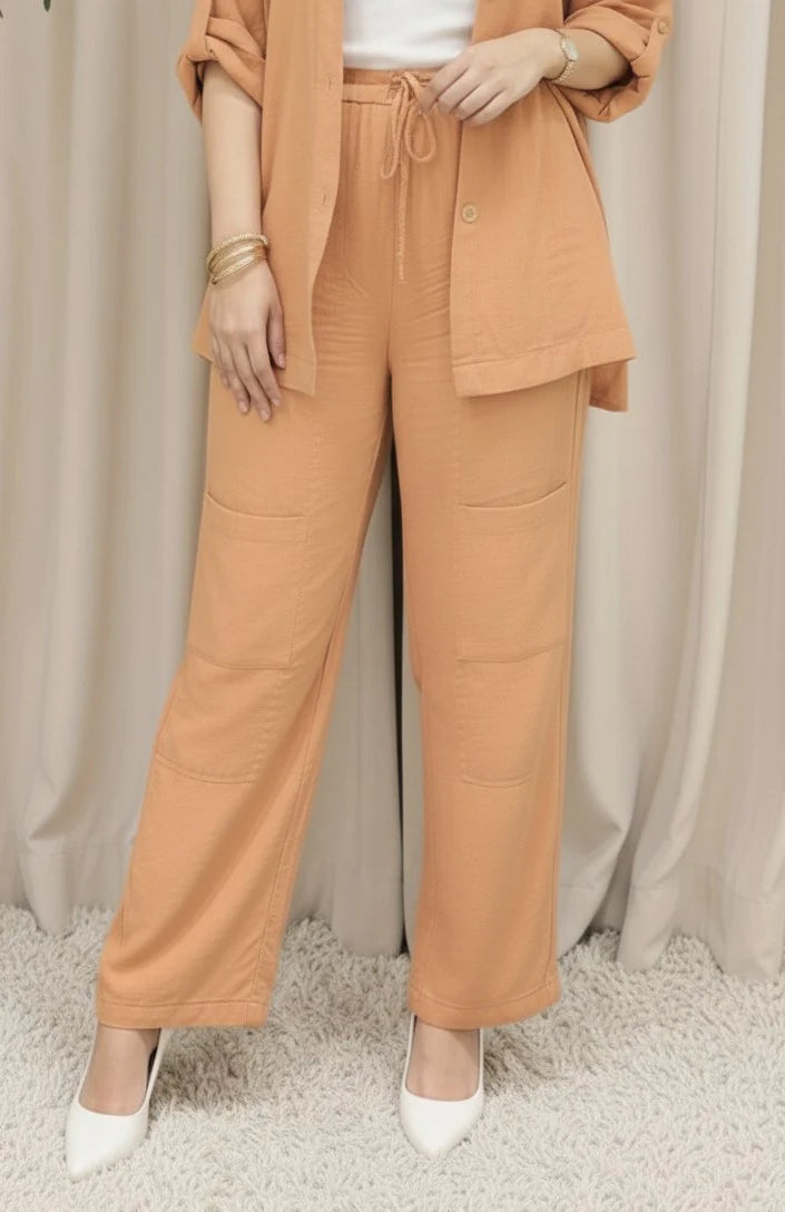 Solid Cotton Co-Ord Set - Garment Dyed