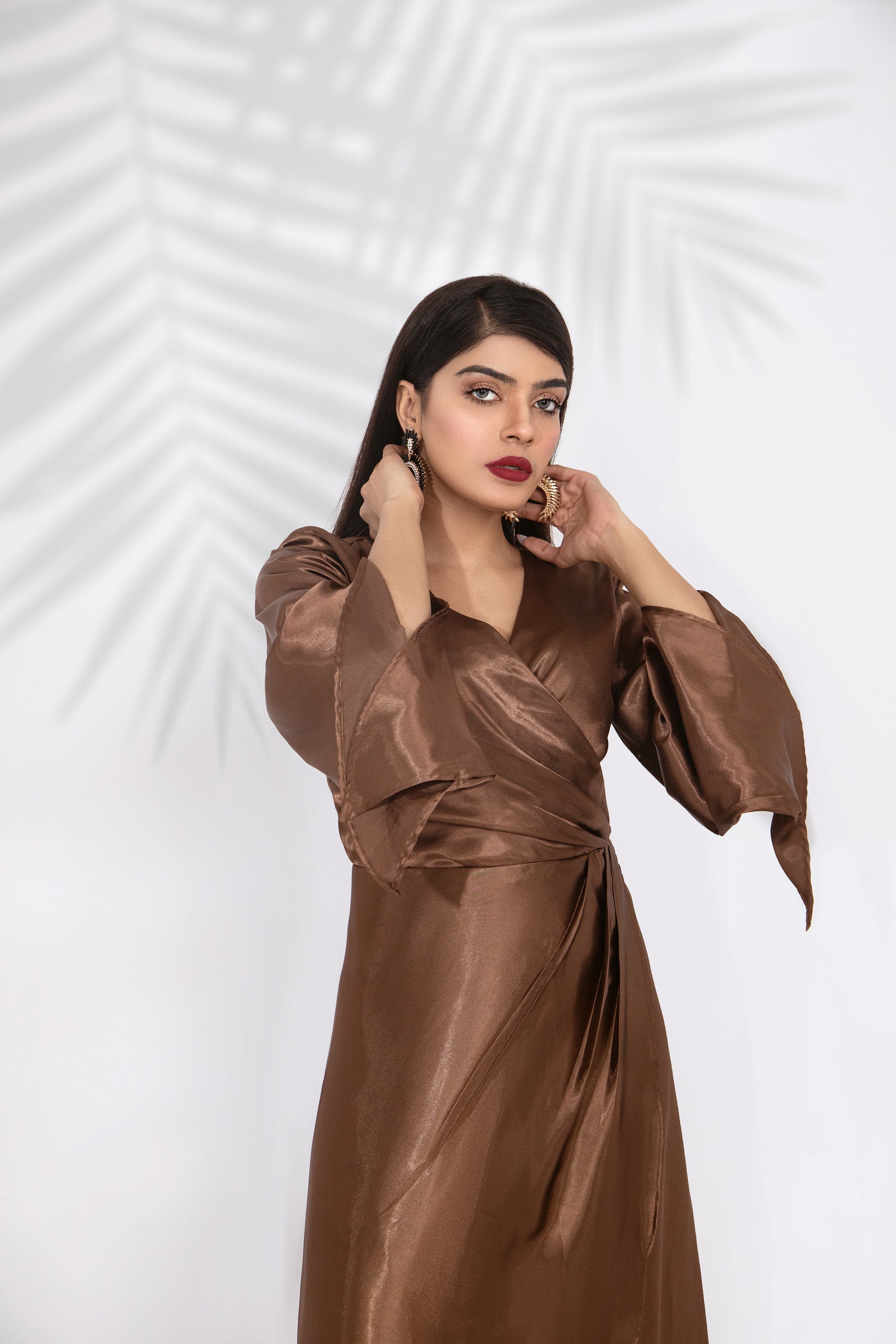 Spaghetti Straps Silk Dress - SYAH