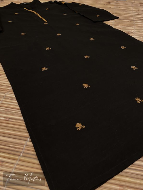 Black 3pc Embroidered Lawn - Teen Meter