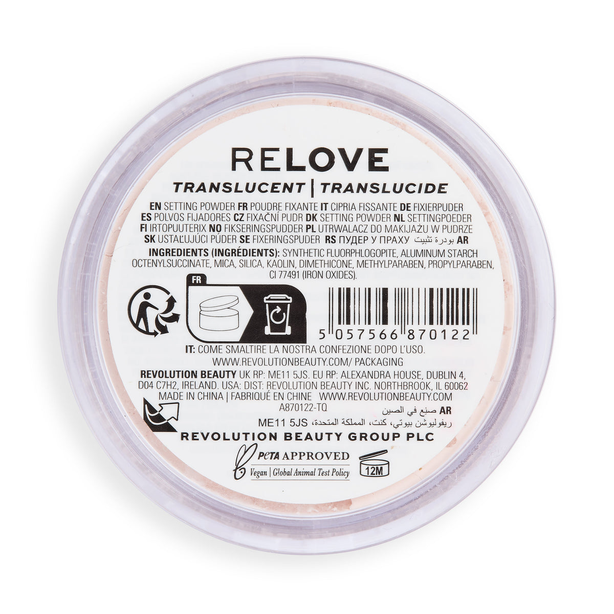 Relove By Revolution HD Super Matte Loose Matte Setting Powder Translucent 6gm