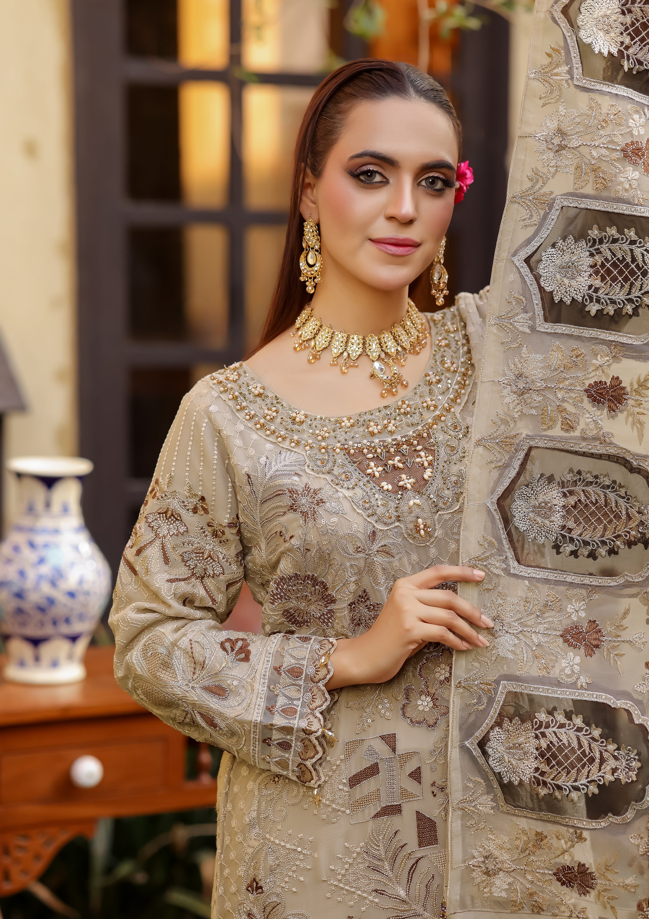 Elva BN-1019 - 3 Piece Stitched Fancy Heavy Embroidered - Bint-e-Noor