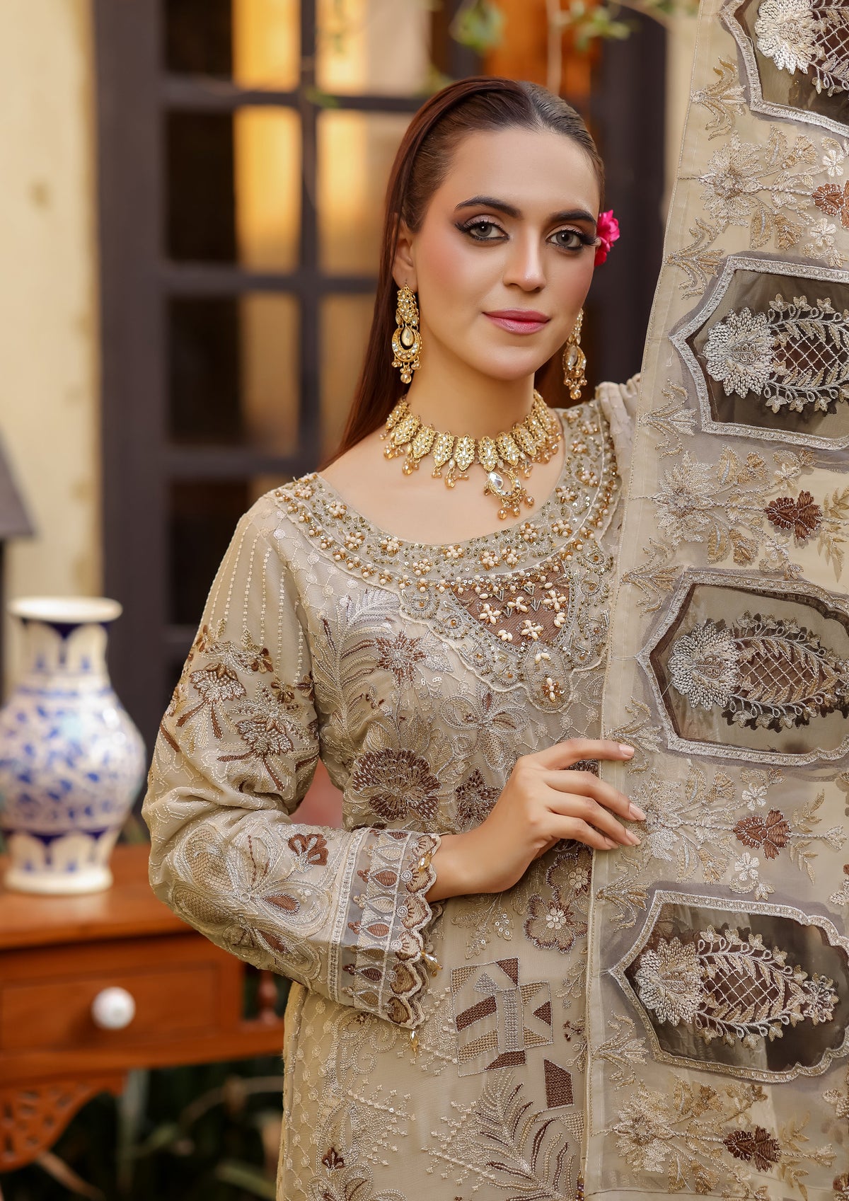 Elva BN-1019 - 3 Piece Stitched Fancy Heavy Embroidered - Bint-e-Noor