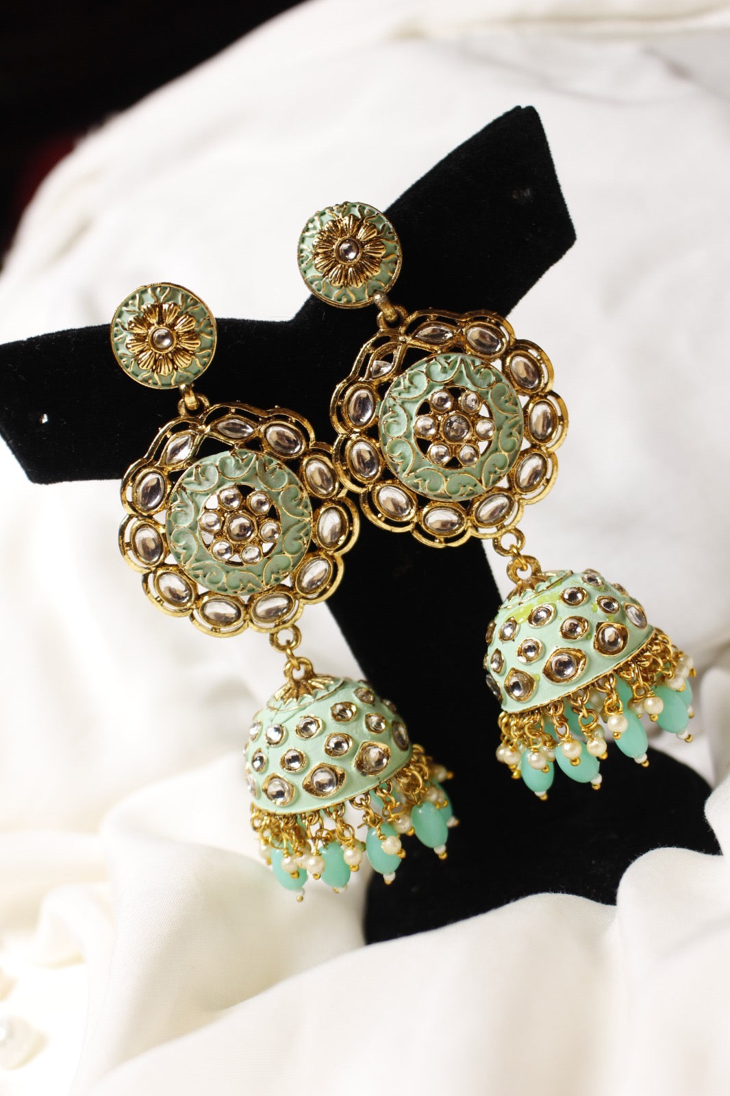 Long Kundan Earrings - Aloro Jewels