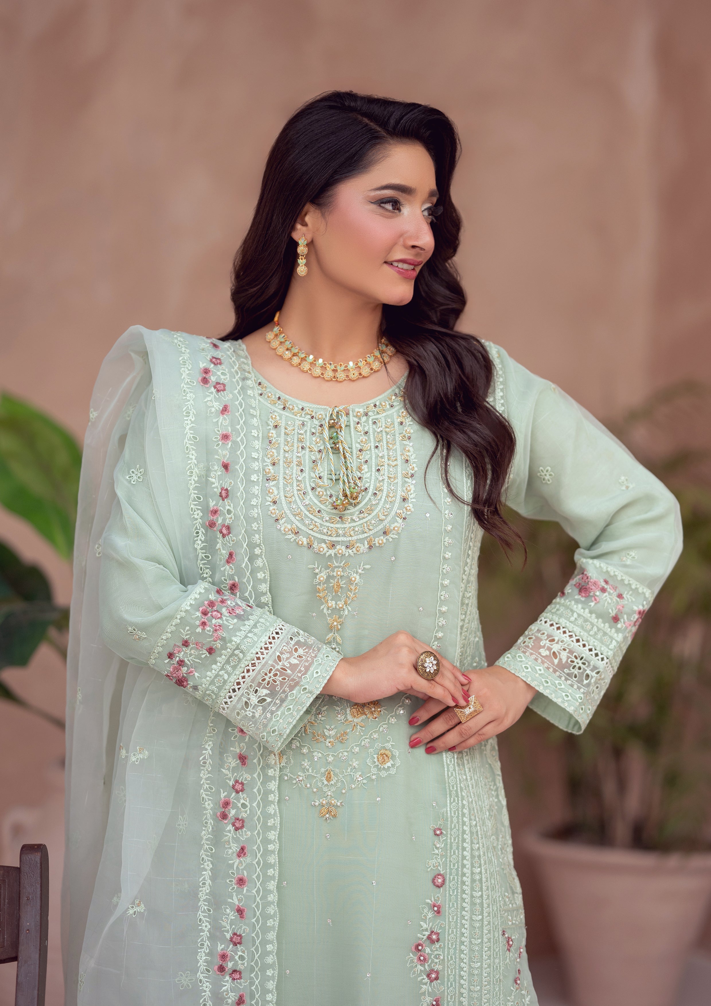 Masooma BN-1104 - 3 Piece Stitched Fancy Heavy Embroidered - Bint-e-Noor