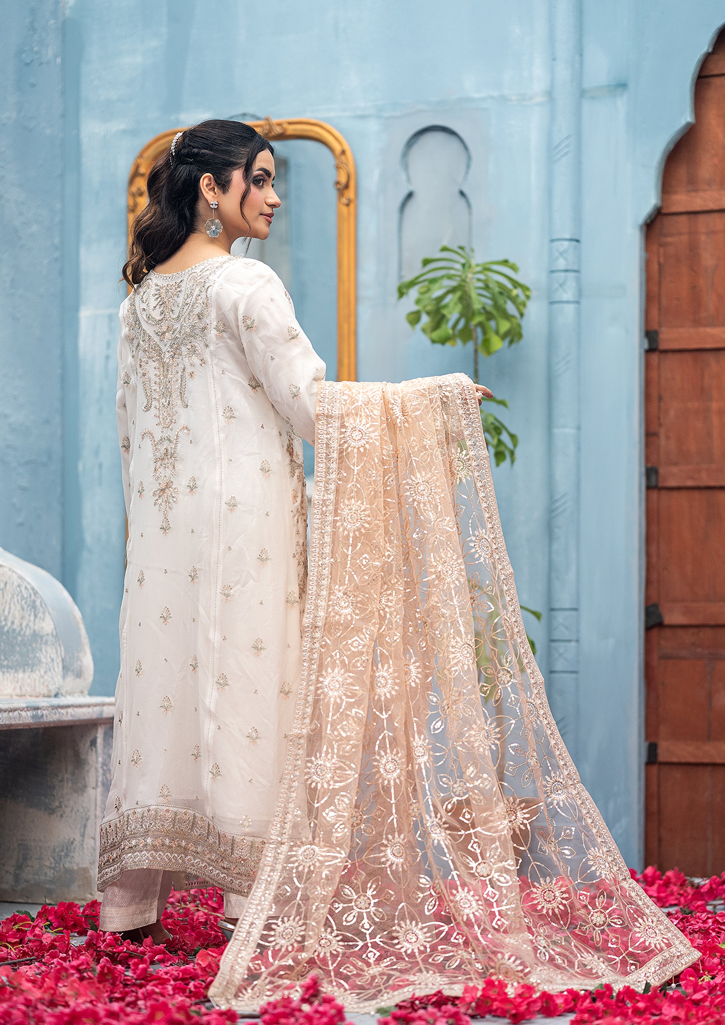 La-Amalia BN-1063 - 3 Piece Semi-Stitched Fancy Heavy Embroidered - Bint-e-Noor
