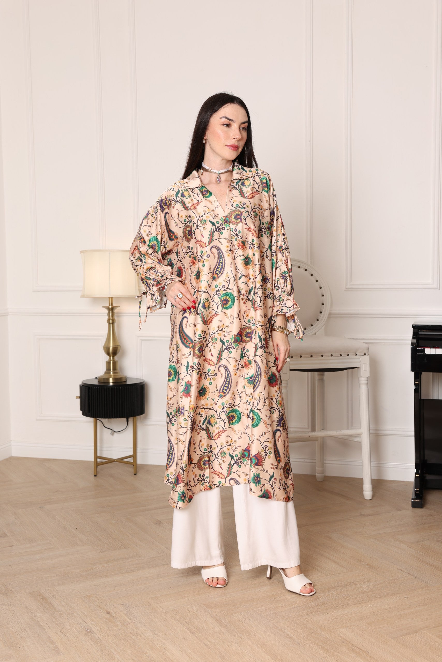 Elegant Paisley Silk Top - Meemseen Independent