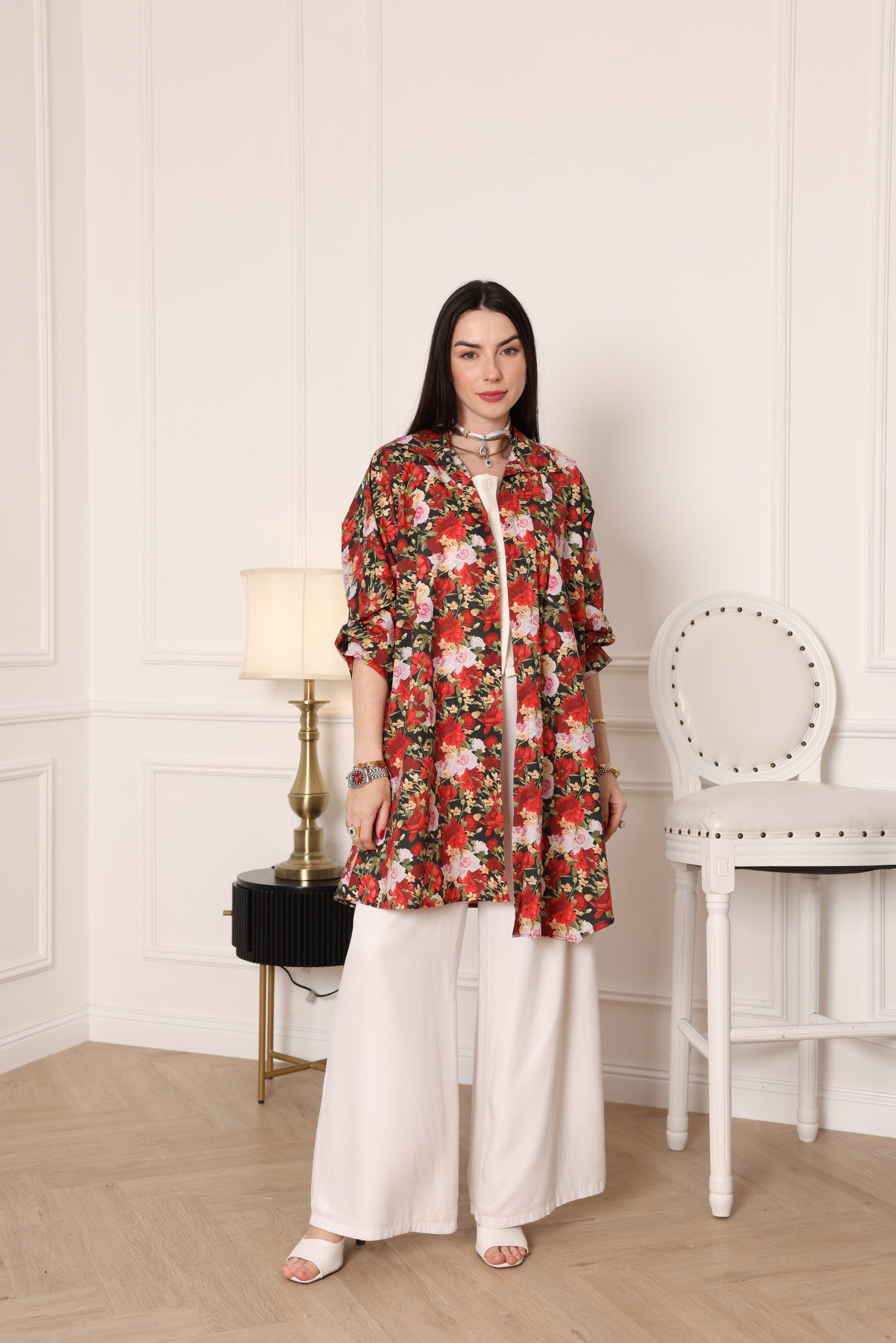 Midnight Bloom Floral Tunic - Meemseen Independent