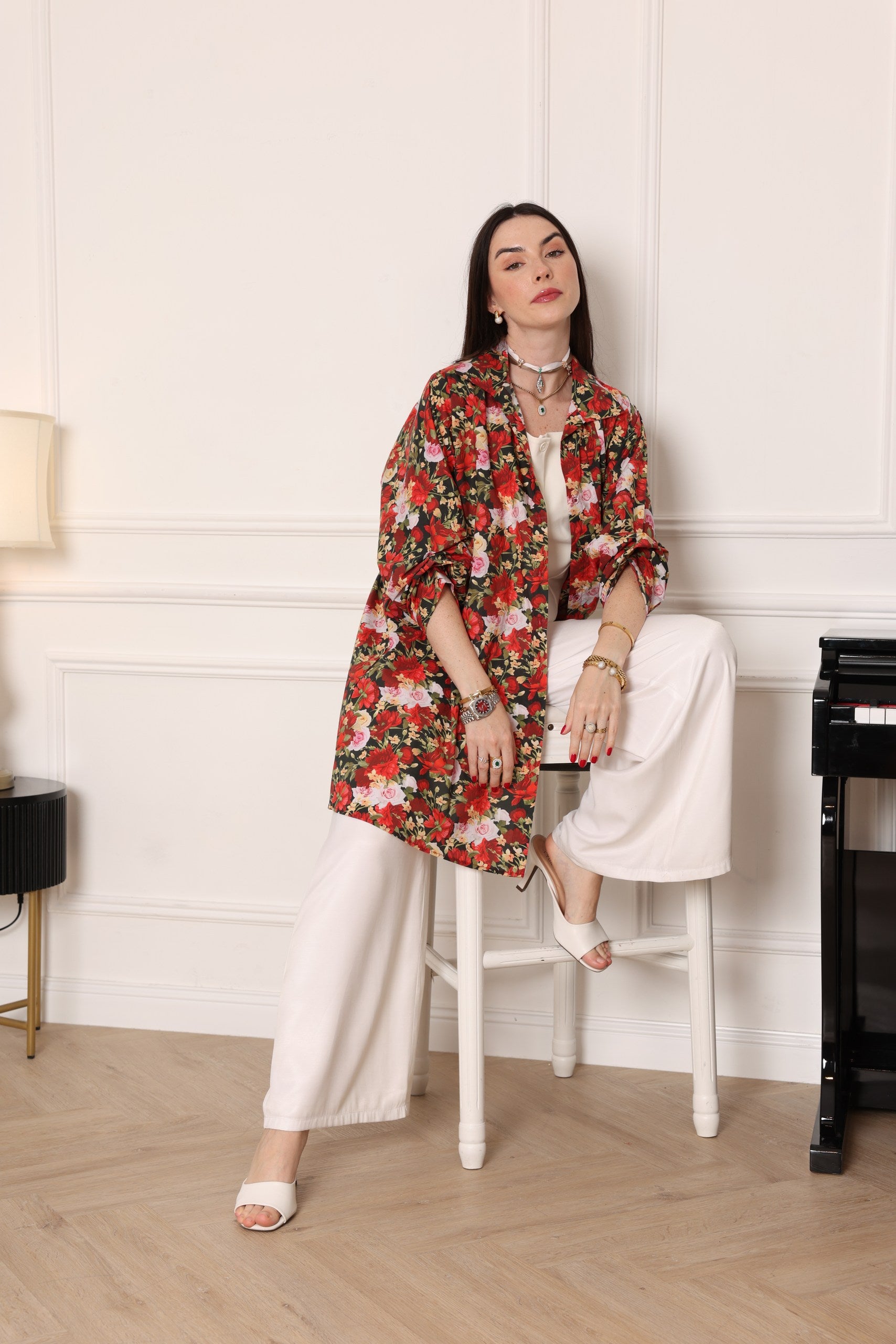 Midnight Bloom Floral Tunic - Meemseen Independent