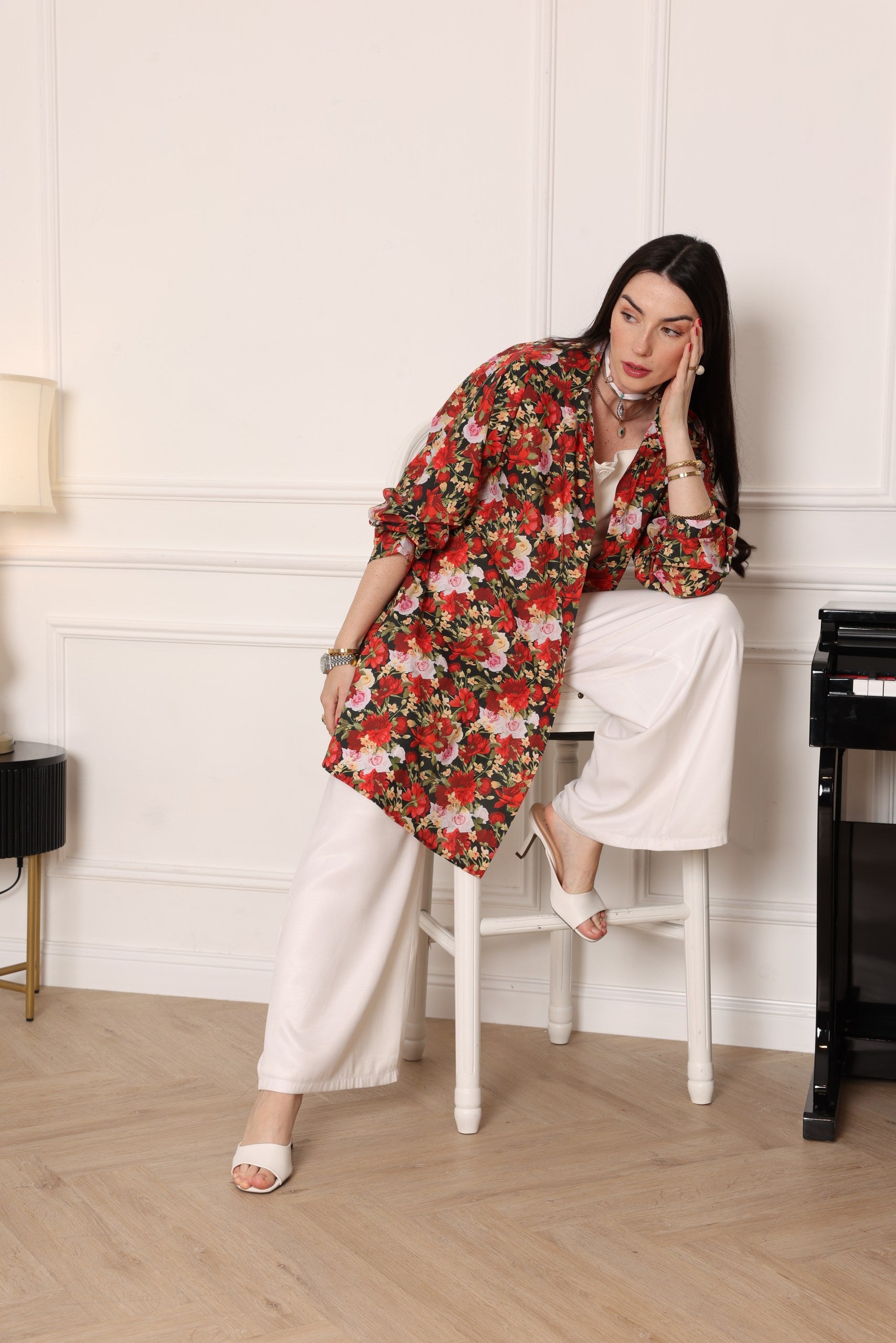 Midnight Bloom Floral Tunic - Meemseen Independent
