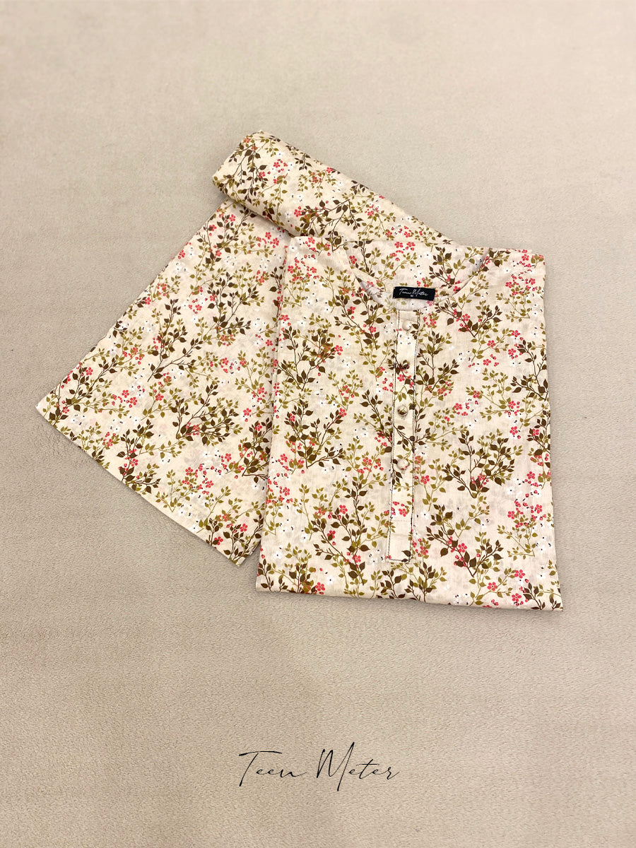 Cream 2pc “Summer Lawn Prints” - Teen Meter